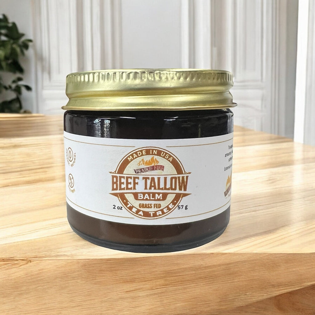 Grass-Fed Beef Tallow Balm 2oz - Organic Kansas Farm-Made Moisturizer