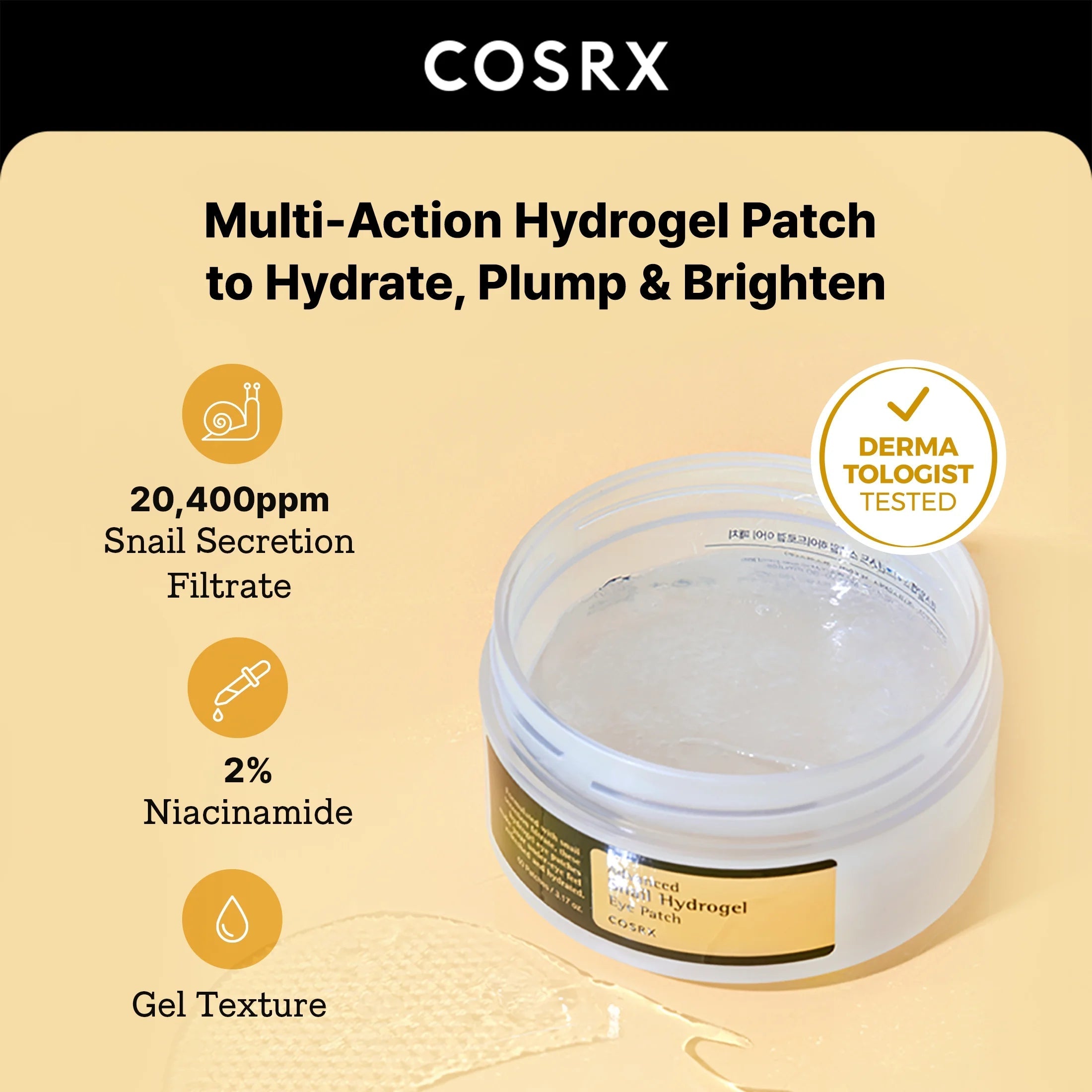 Advanced Snail Hydrogel Eye Patches – Korean Under-Eye Treatment 60 Patches