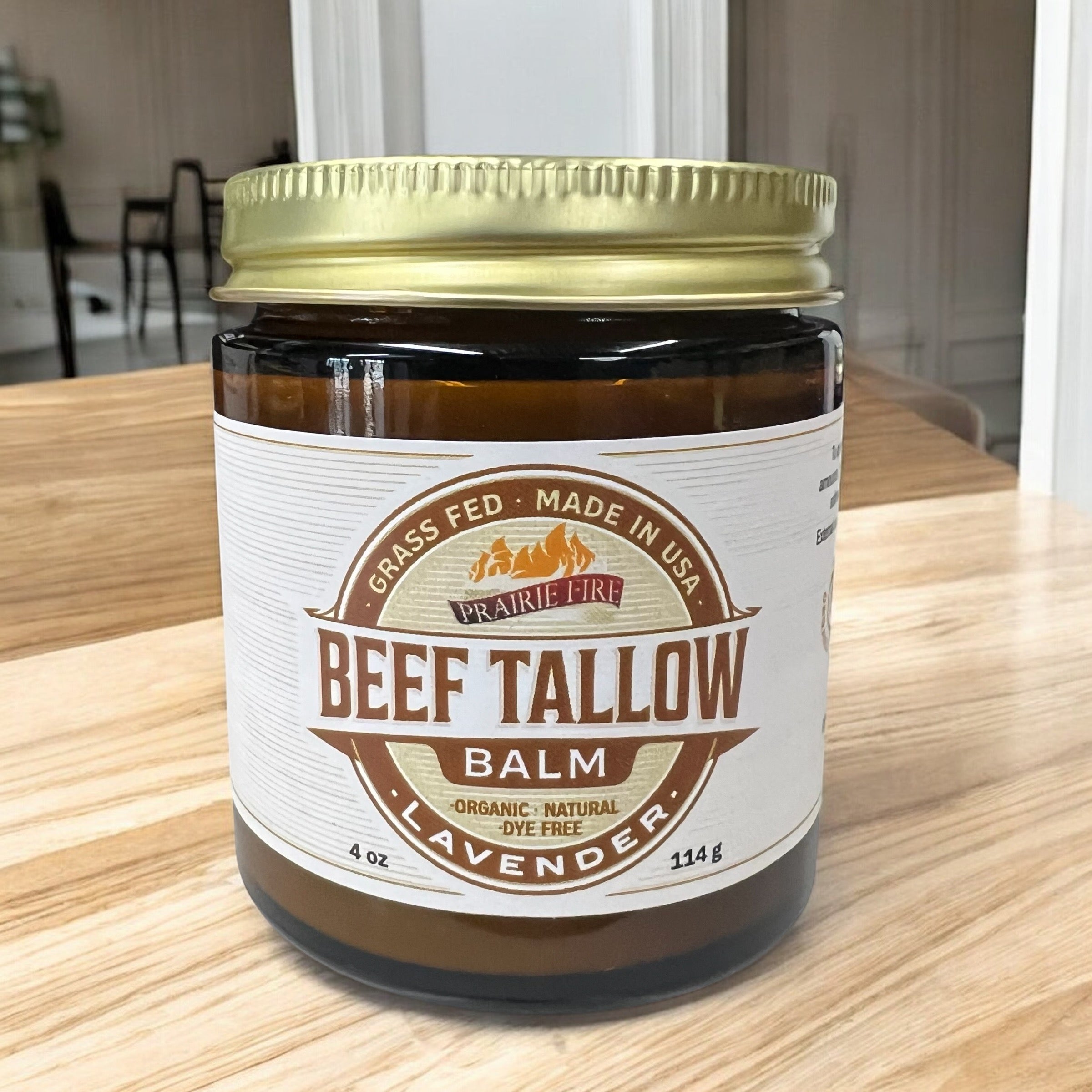 Grass Fed Beef Tallow Balm 4oz - USA Made Organic