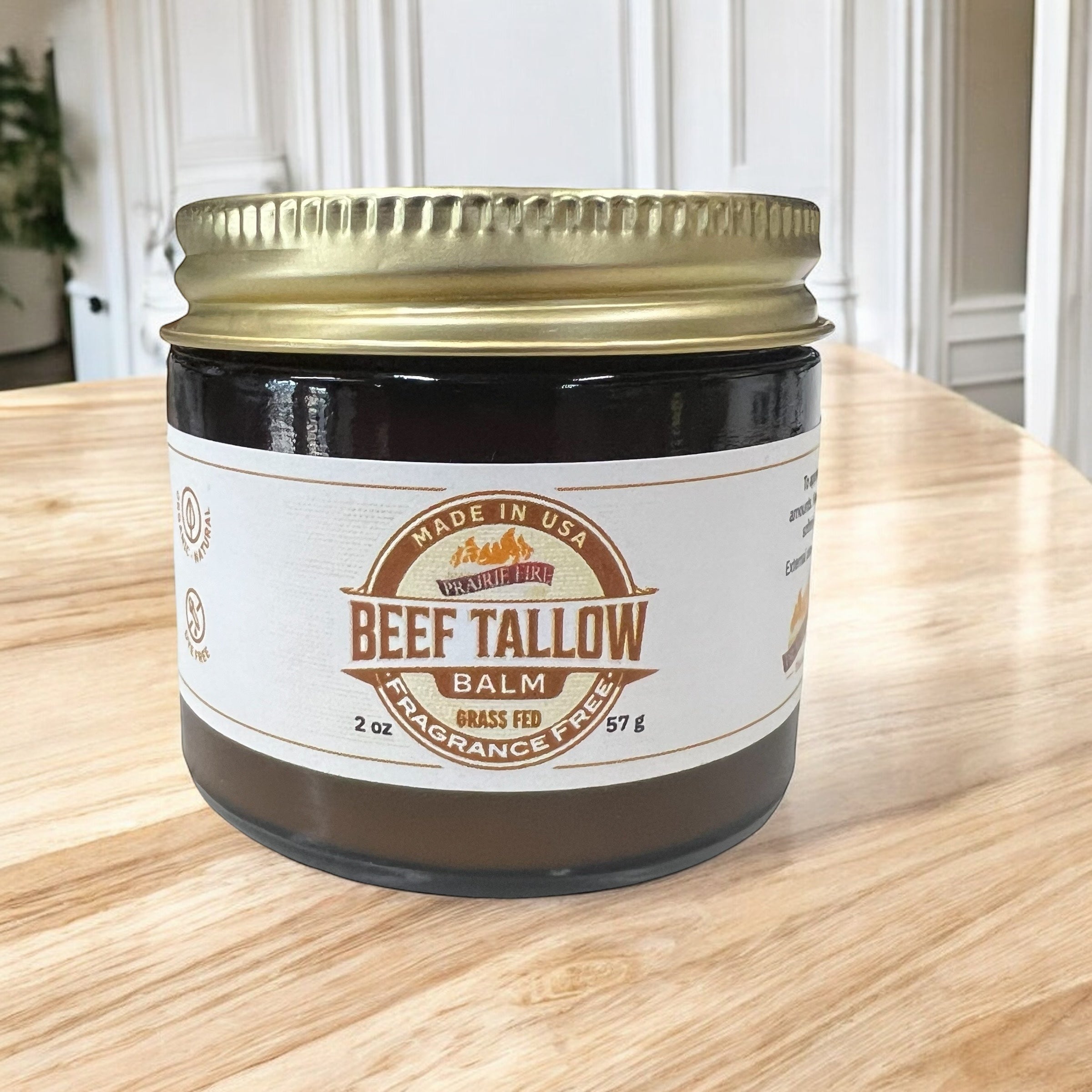 Grass-Fed Beef Tallow Balm 2oz - Organic Kansas Farm-Made Moisturizer