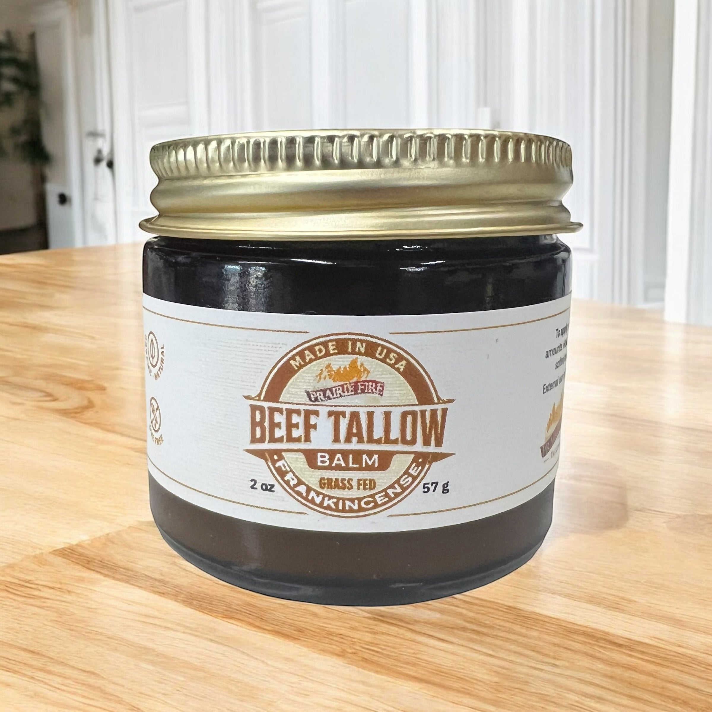 Grass-Fed Beef Tallow Balm 2oz - Organic Kansas Farm-Made Moisturizer