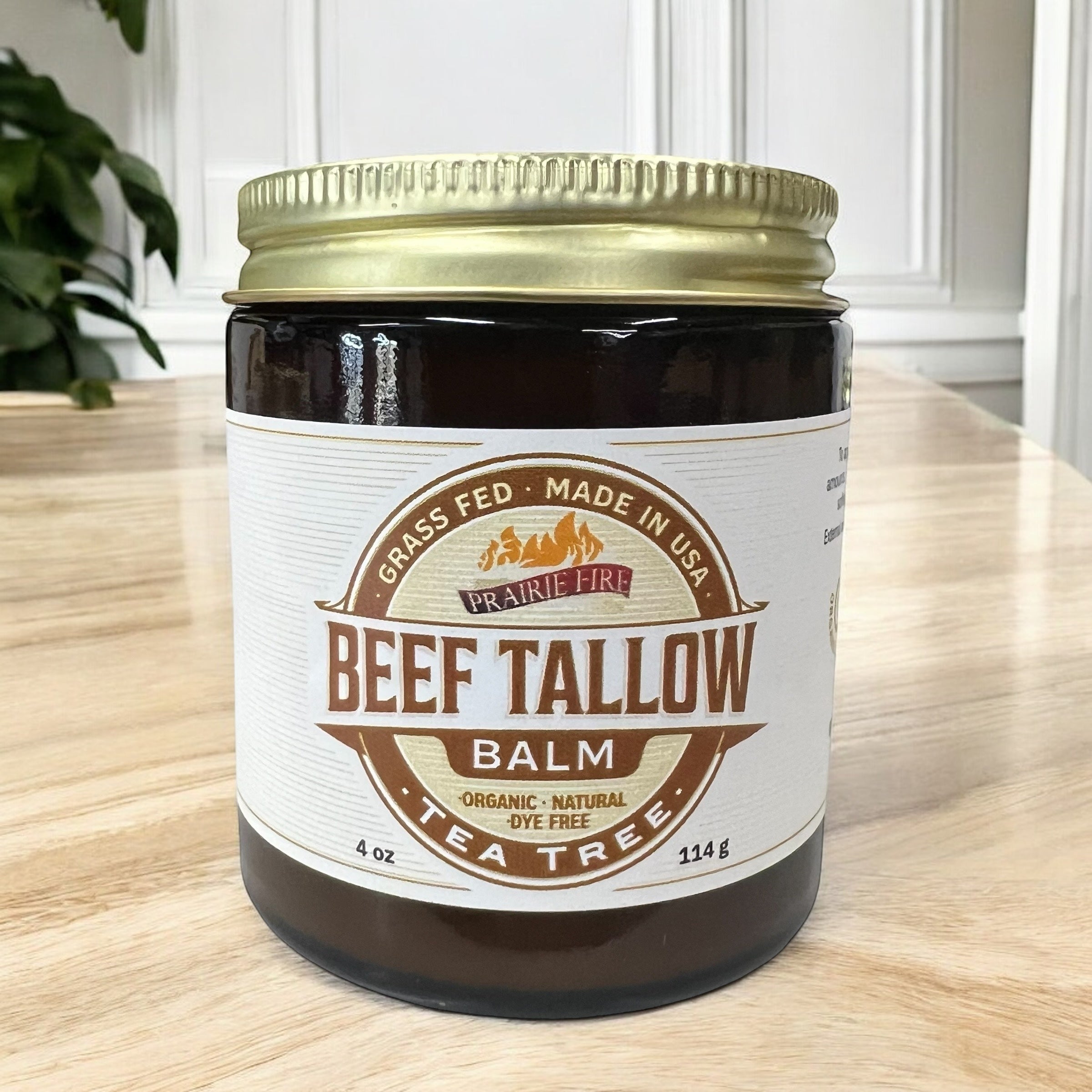 Grass Fed Beef Tallow Balm 4oz - USA Made Organic