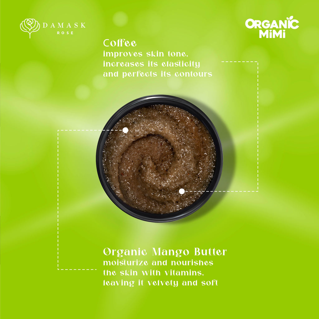 Organic Mimi Lifting Body Scrub – Mango & Coffee, 250g