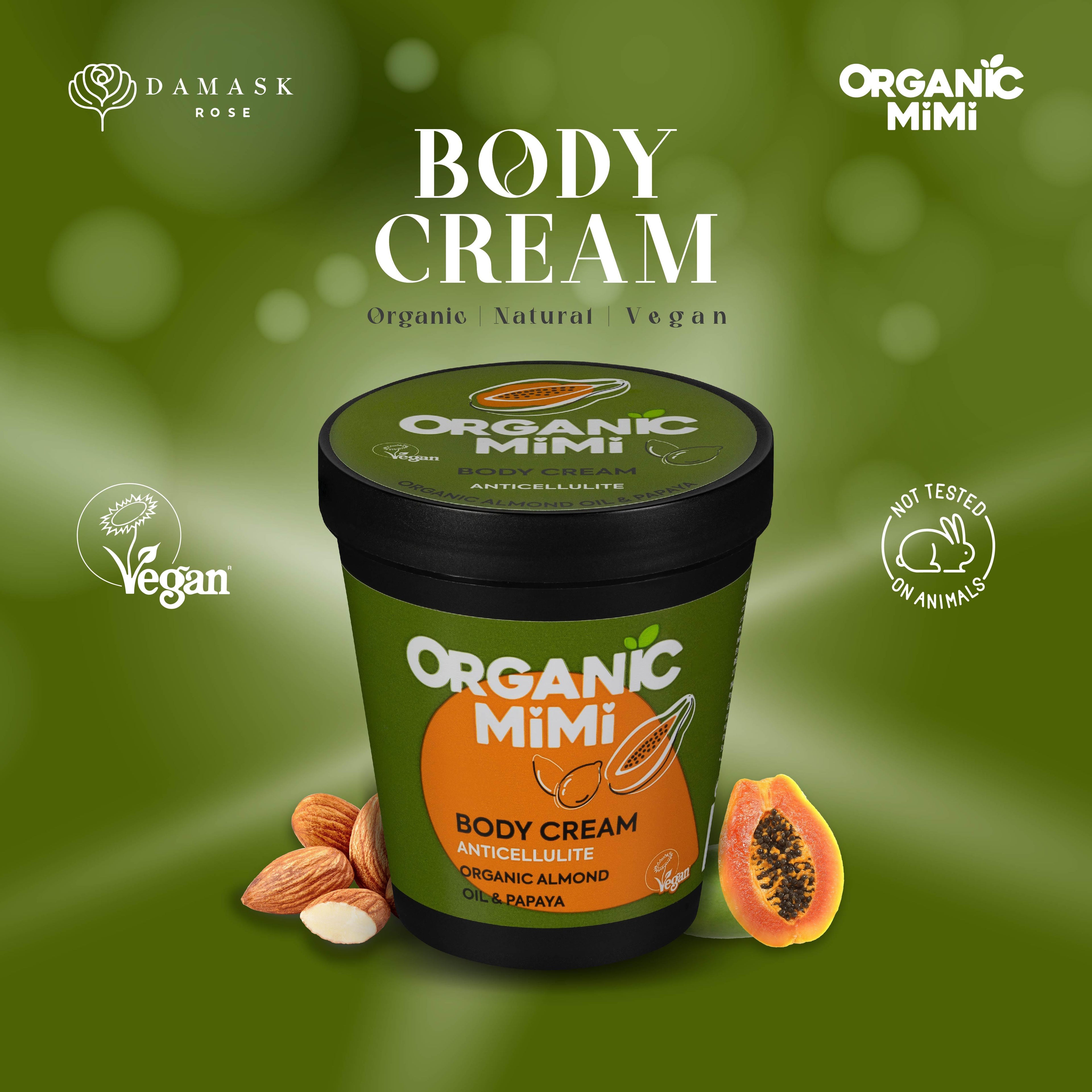 Organic Mimi Anticellulite Body Cream – Almond & Papaya, 200ml