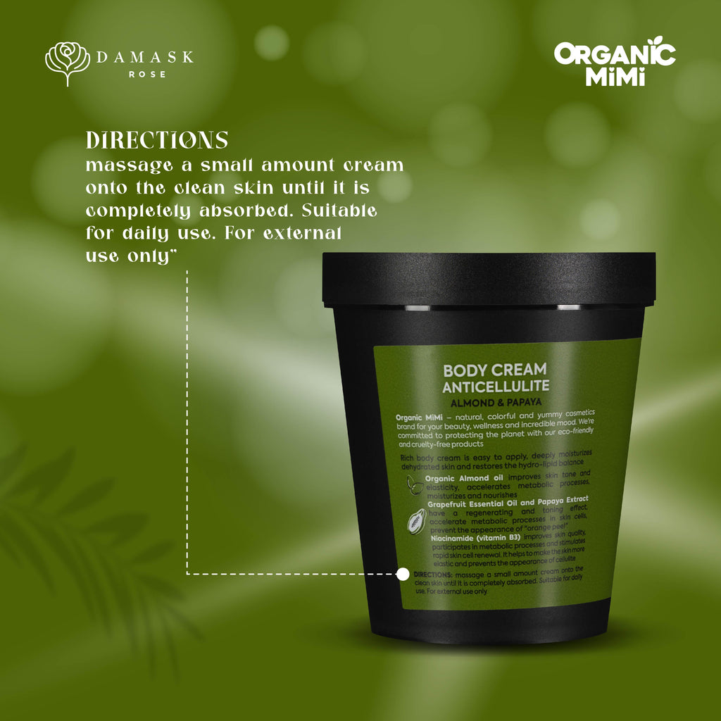 Organic Mimi Anticellulite Body Cream – Almond & Papaya, 200ml