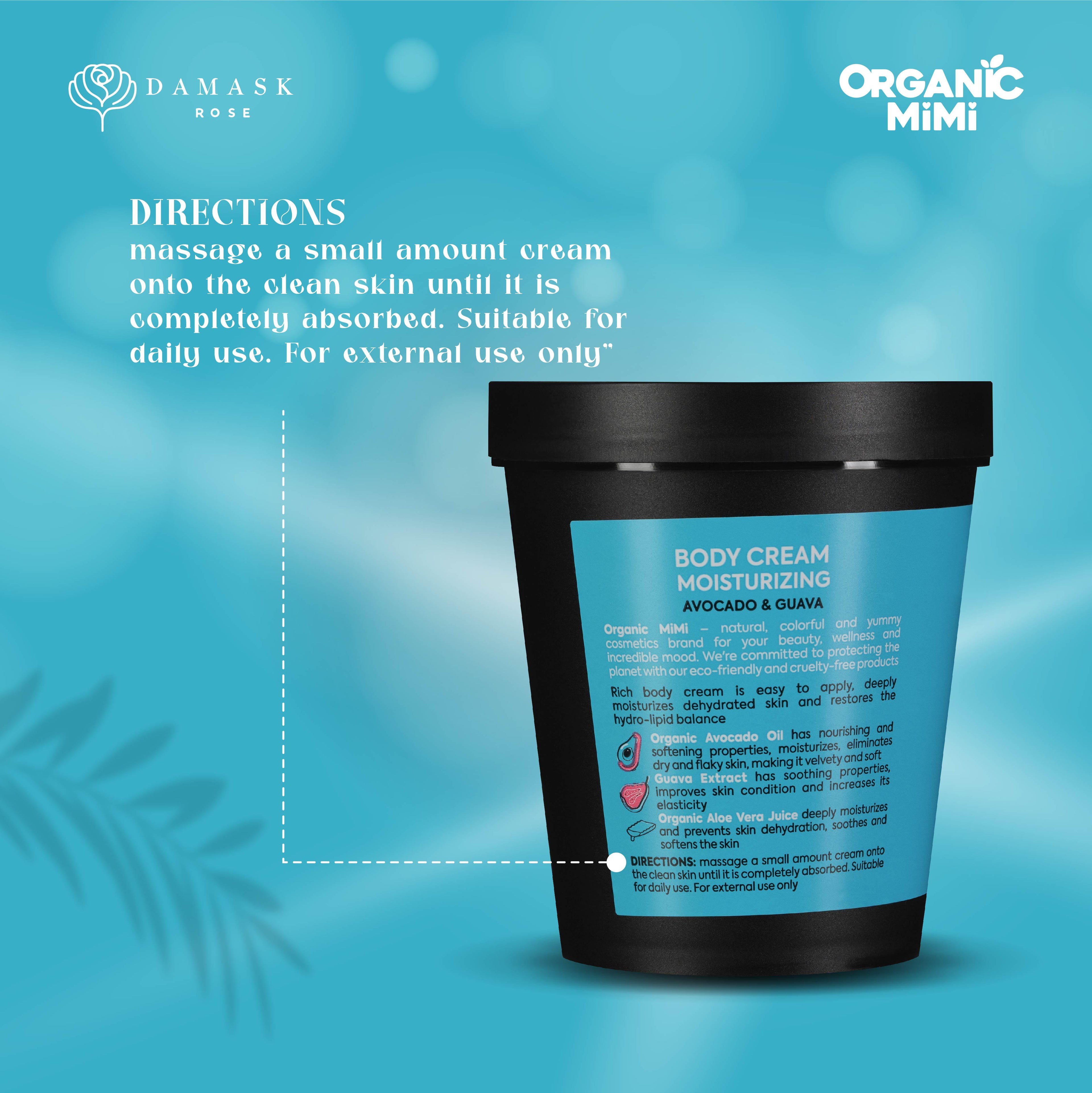Organic Mimi Moisturizing Body Cream – Avocado & Guava, 200ml