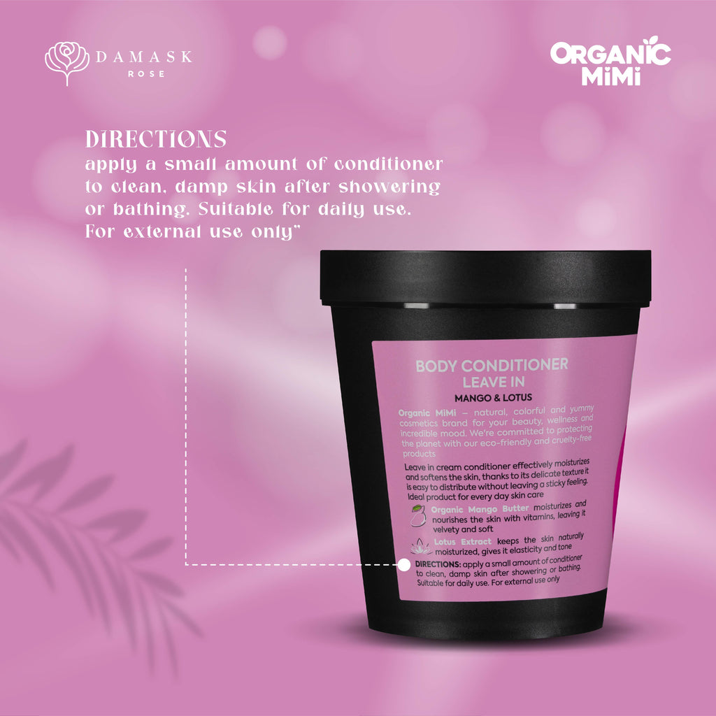 Organic Mimi Leave-In Body Conditioner – Mango & Lotus, 200ml