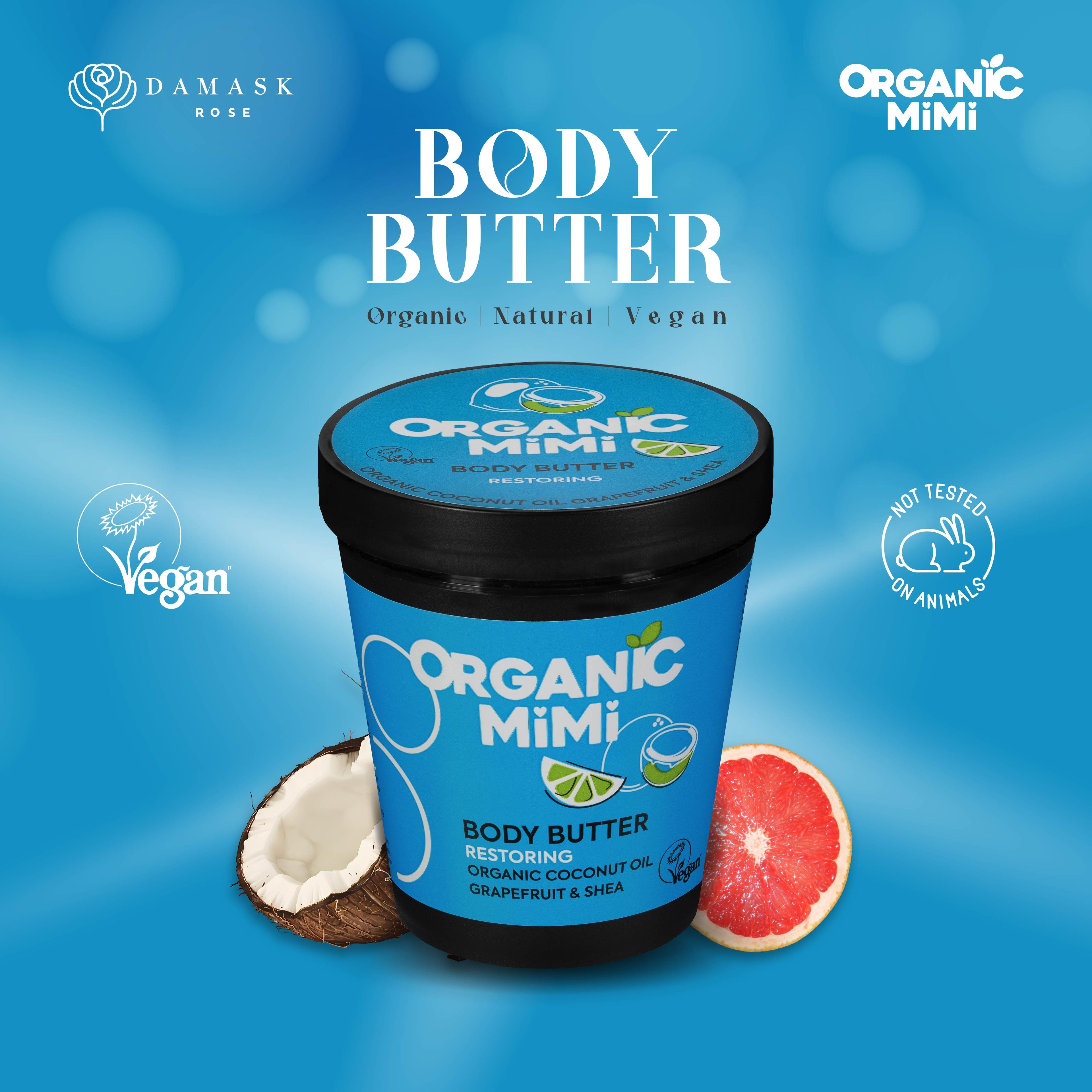 Organic Mimi Restoring Body Butter – Coconut & Grapefruit, 200ml