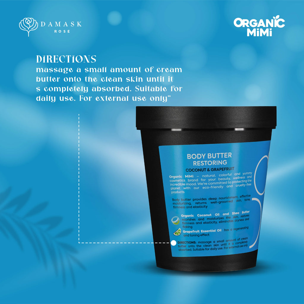 Organic Mimi Restoring Body Butter – Coconut & Grapefruit, 200ml