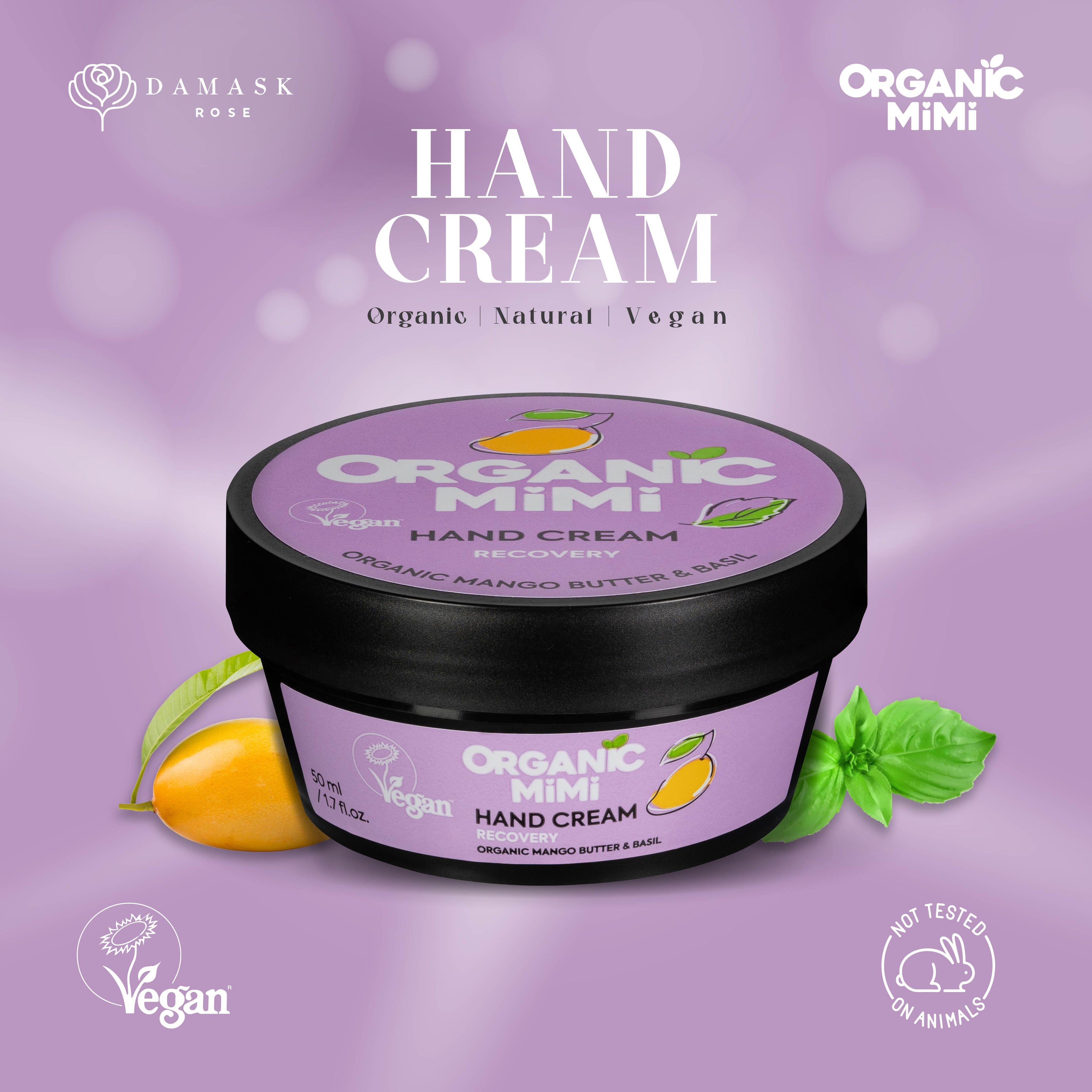 Organic Mimi Recovery Hand Cream – Mango & Basil, 50ml