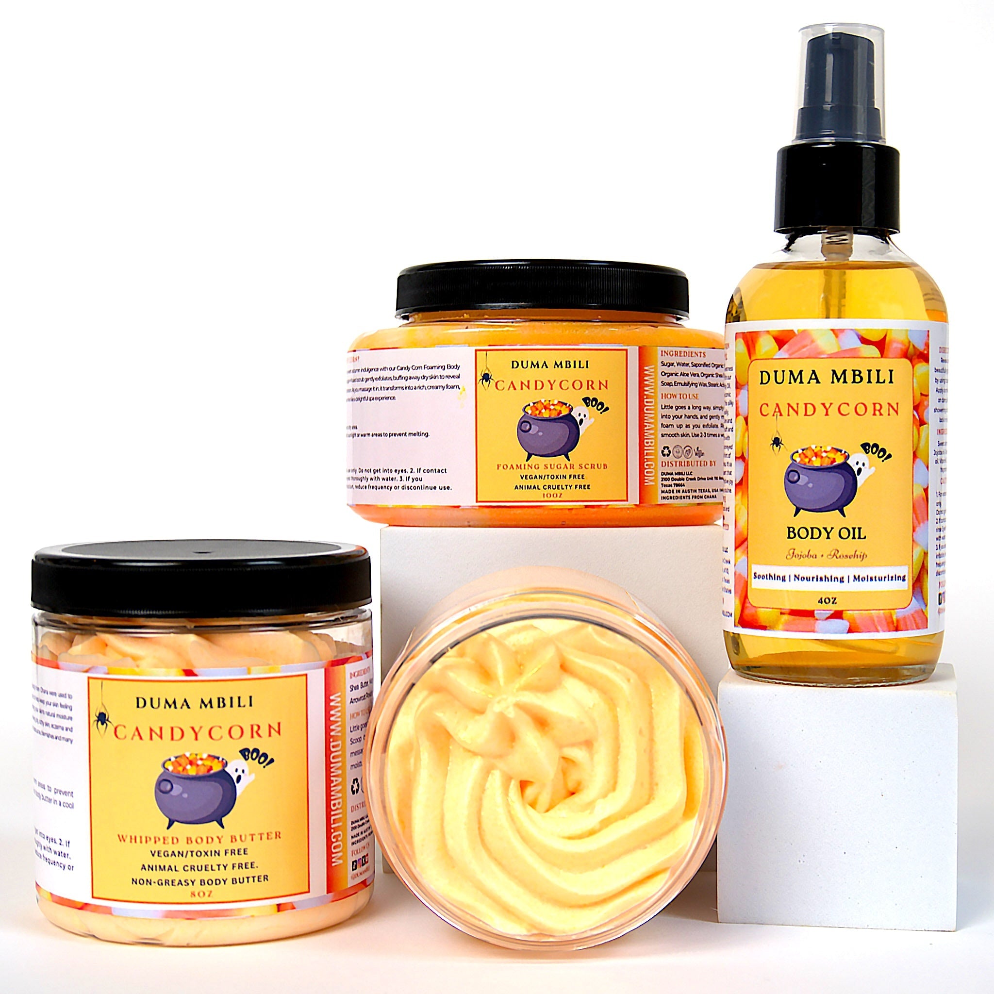 Fall Enchantment Bundle Collection – Body Oil, Body Butter & Foaming Sugar Scrub in Seasonal Scents