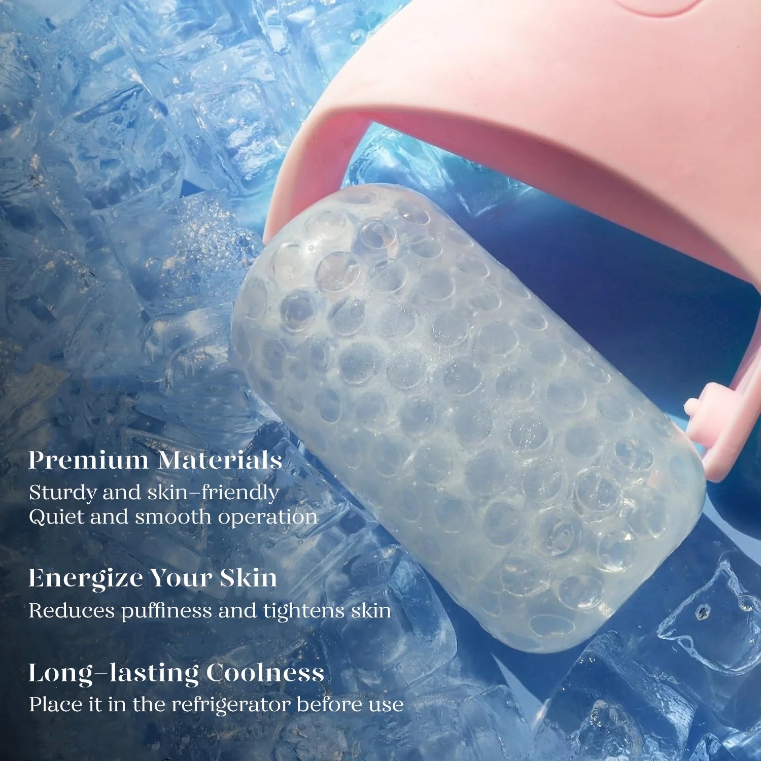 Ice Roller & Gua Sha Set – Cryotherapy Facial Massage for De-Puffing & Pore Minimizing, Pink