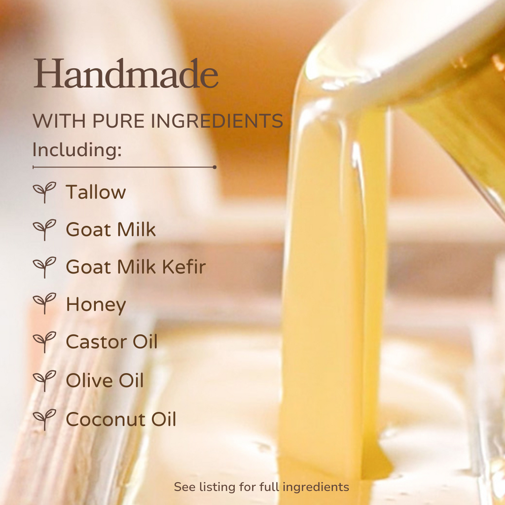 Milk & Honey Fragrance-Free Tallow & Goat Milk Soap Bar – Nourishing Sensitive Skin Bar