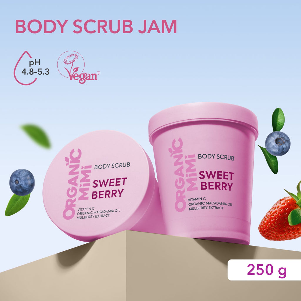 Organic Mimi Body Scrub – Sweet Berry, 250g