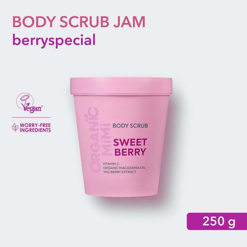 Organic Mimi Body Scrub – Sweet Berry, 250g