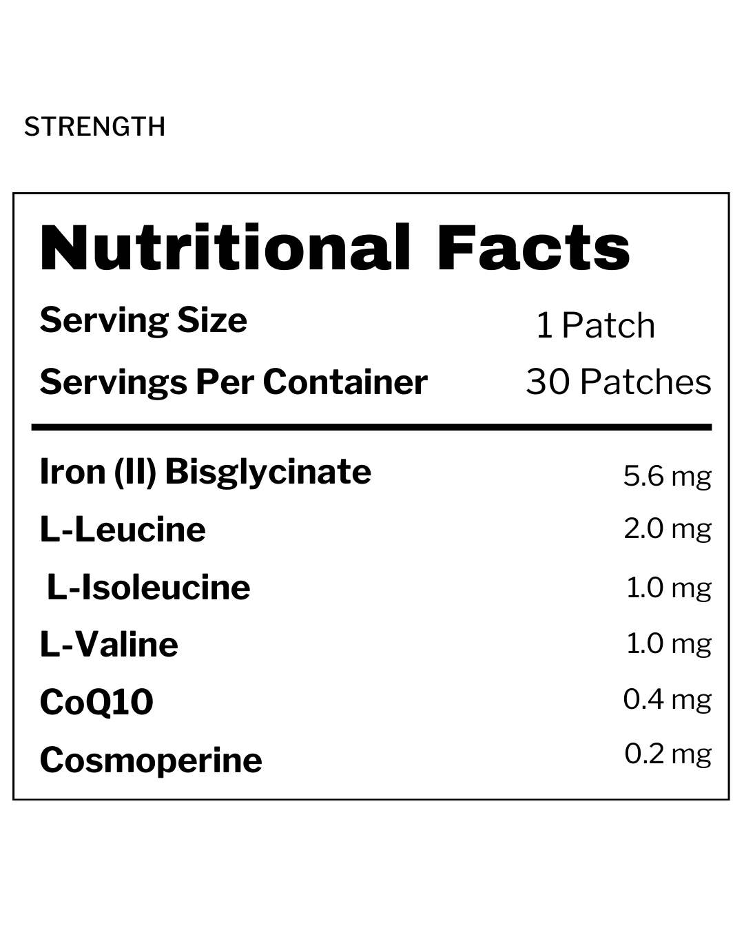 Strength Patch – Iron, Amino Acids & CoQ10 for Energy & Muscle Recovery