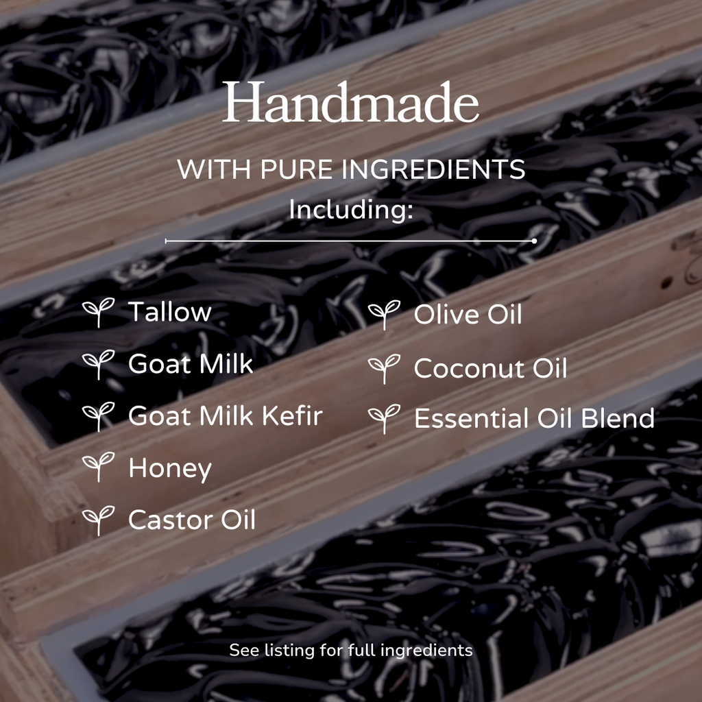 Clarifying Charcoal Tallow & Goat Milk Soap Bar – Deep Cleansing Handmade Bar