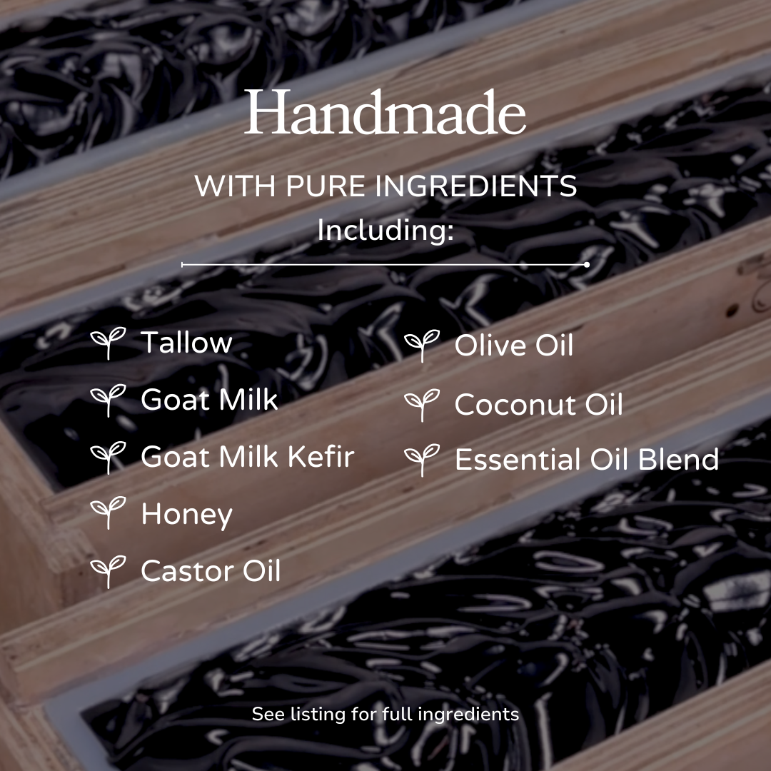 Clarifying Charcoal Tallow & Goat Milk Soap Bar – Deep Cleansing Handmade Bar