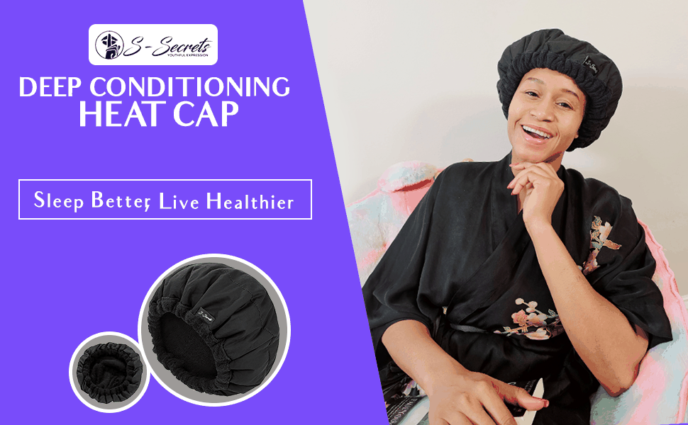 S-Secrets Flaxseed Deep Conditioning Heat Cap – Cordless Microwave-Ready