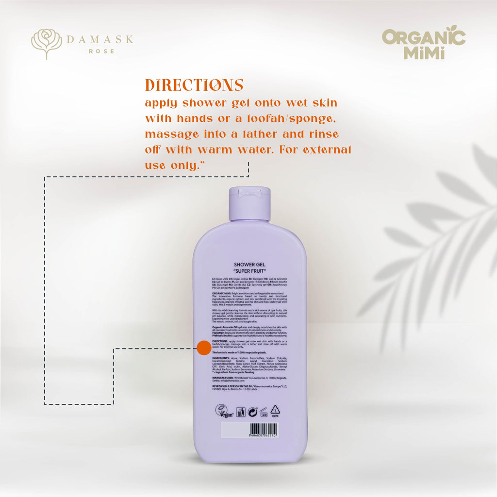 Organic Mimi Super Fruit Shower Gel, 400ml