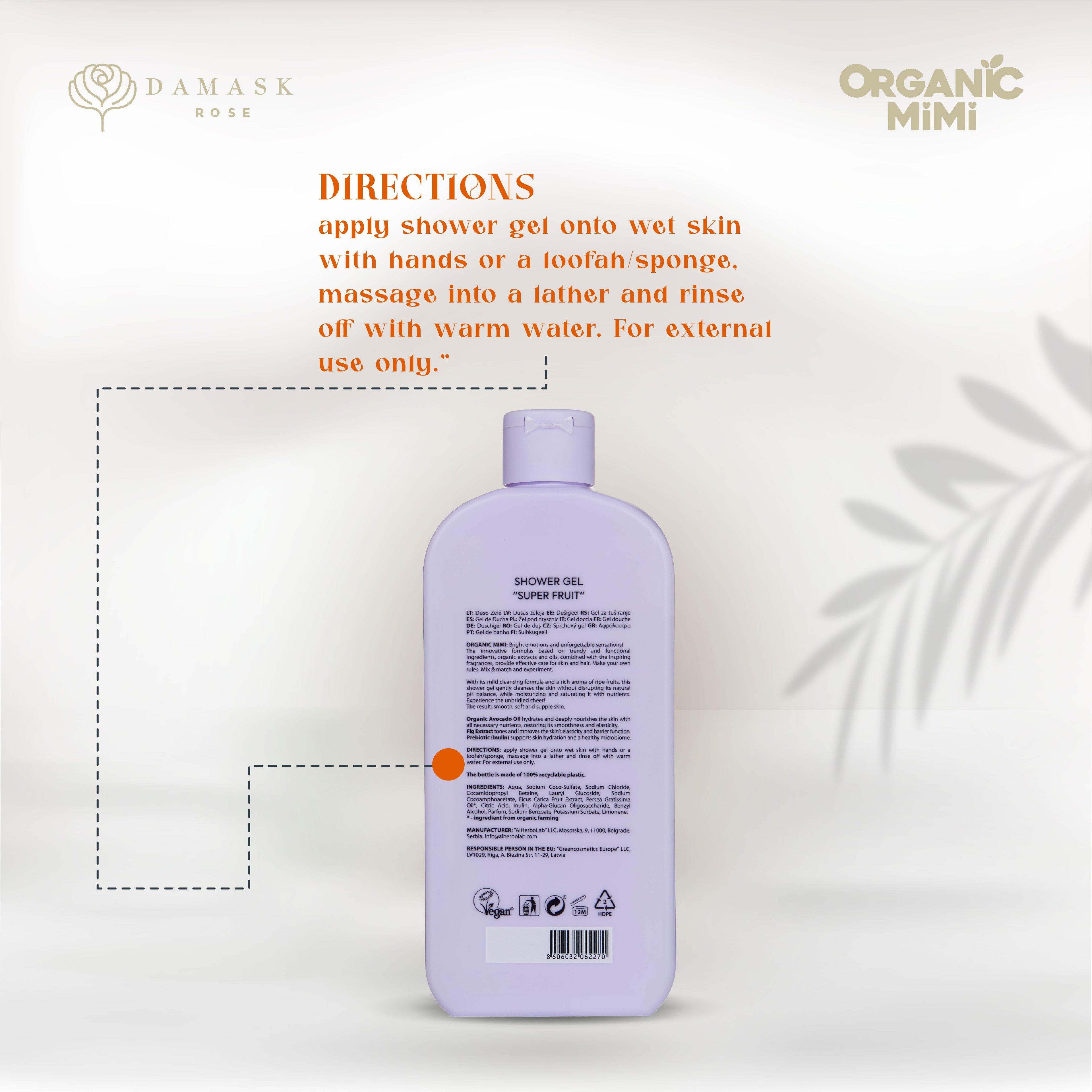 Organic Mimi Super Fruit Shower Gel, 400ml