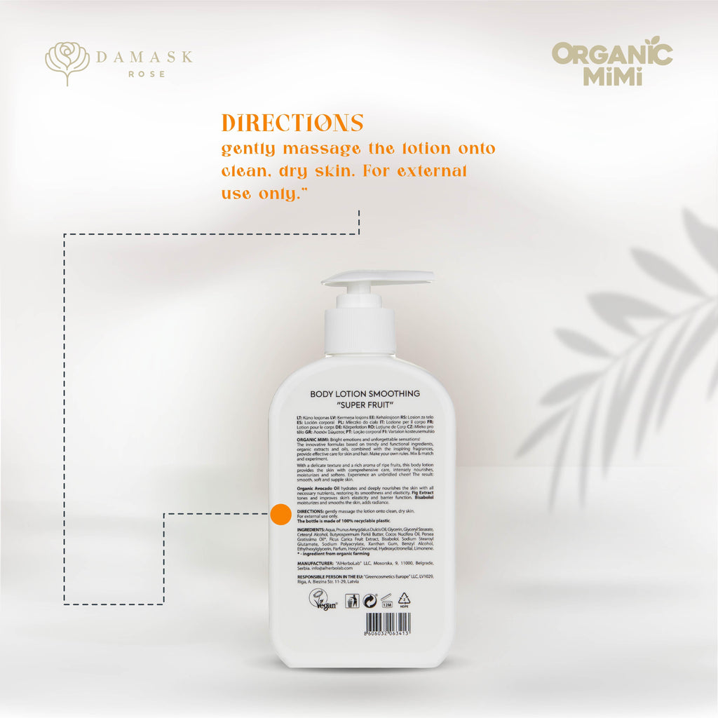 Organic Mimi Smoothing Super Fruit Body Lotion, 300ml