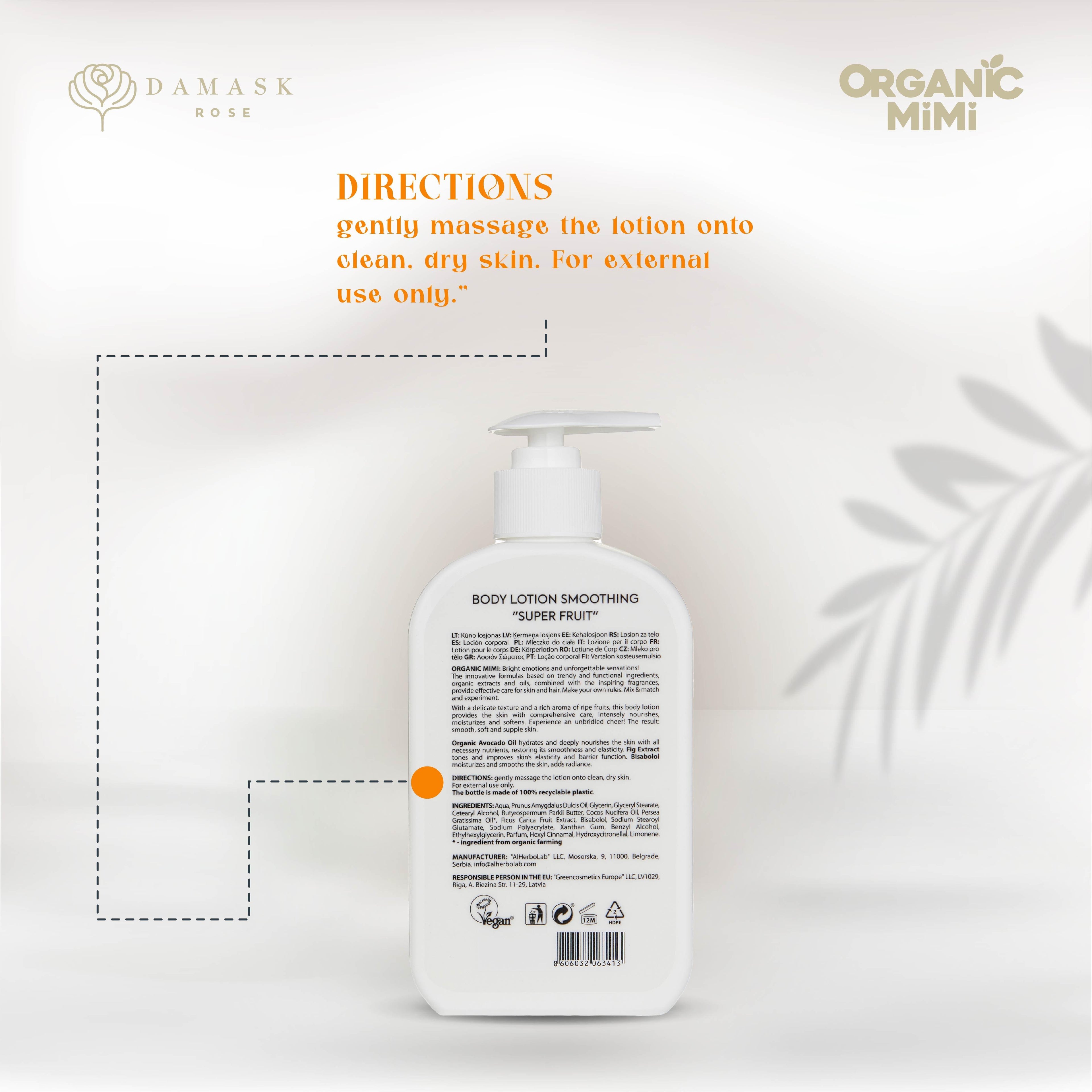 Organic Mimi Smoothing Super Fruit Body Lotion, 300ml