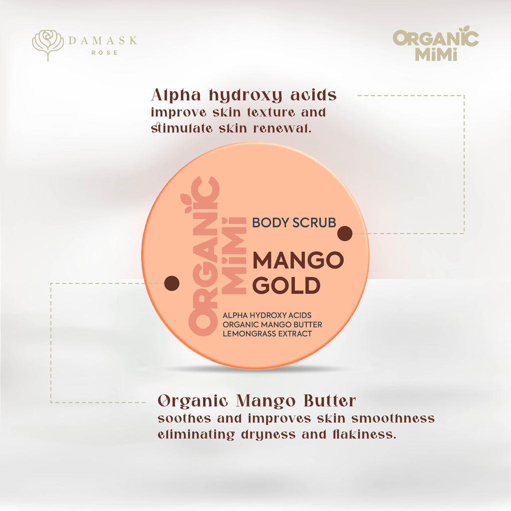 Organic Mimi Mango Gold Body Scrub, 250g