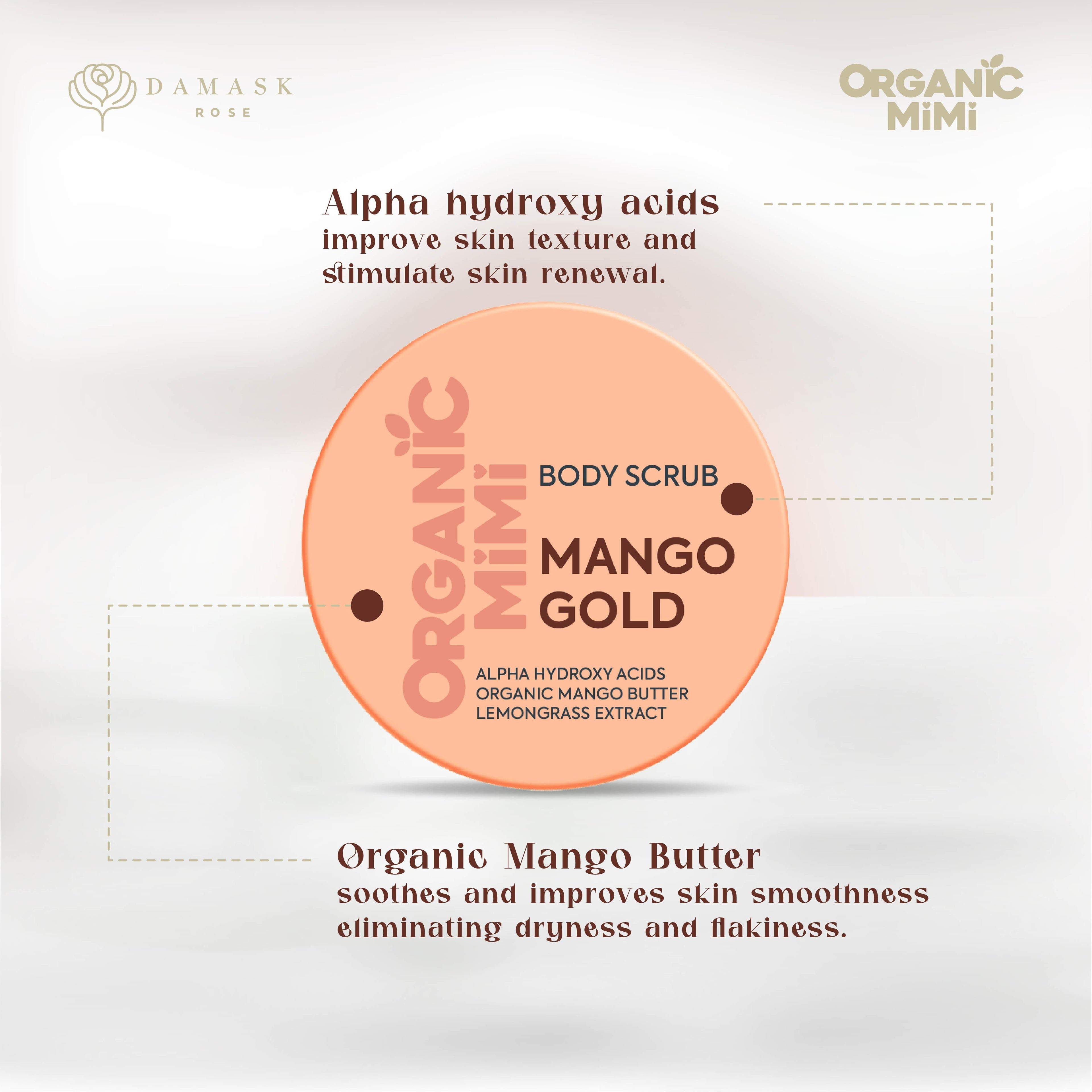 Organic Mimi Mango Gold Body Scrub, 250g