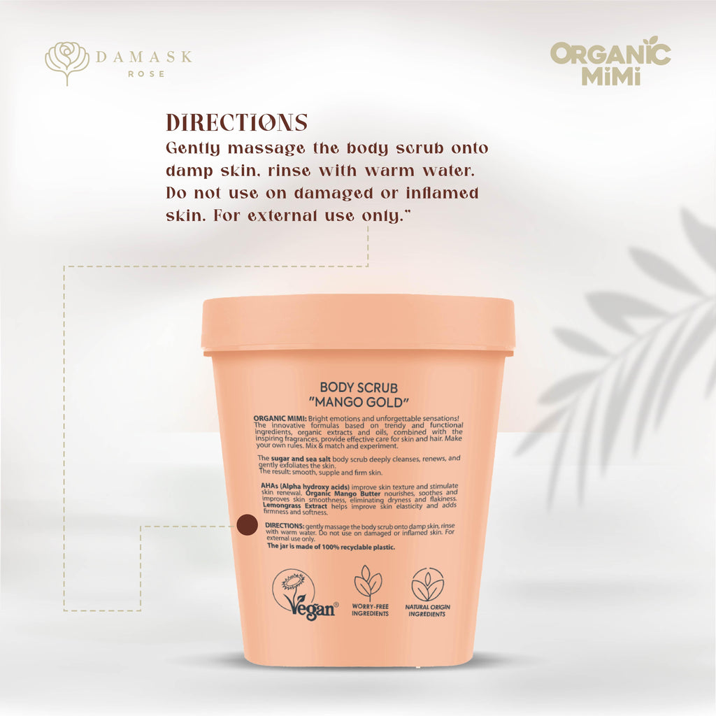 Organic Mimi Mango Gold Body Scrub, 250g