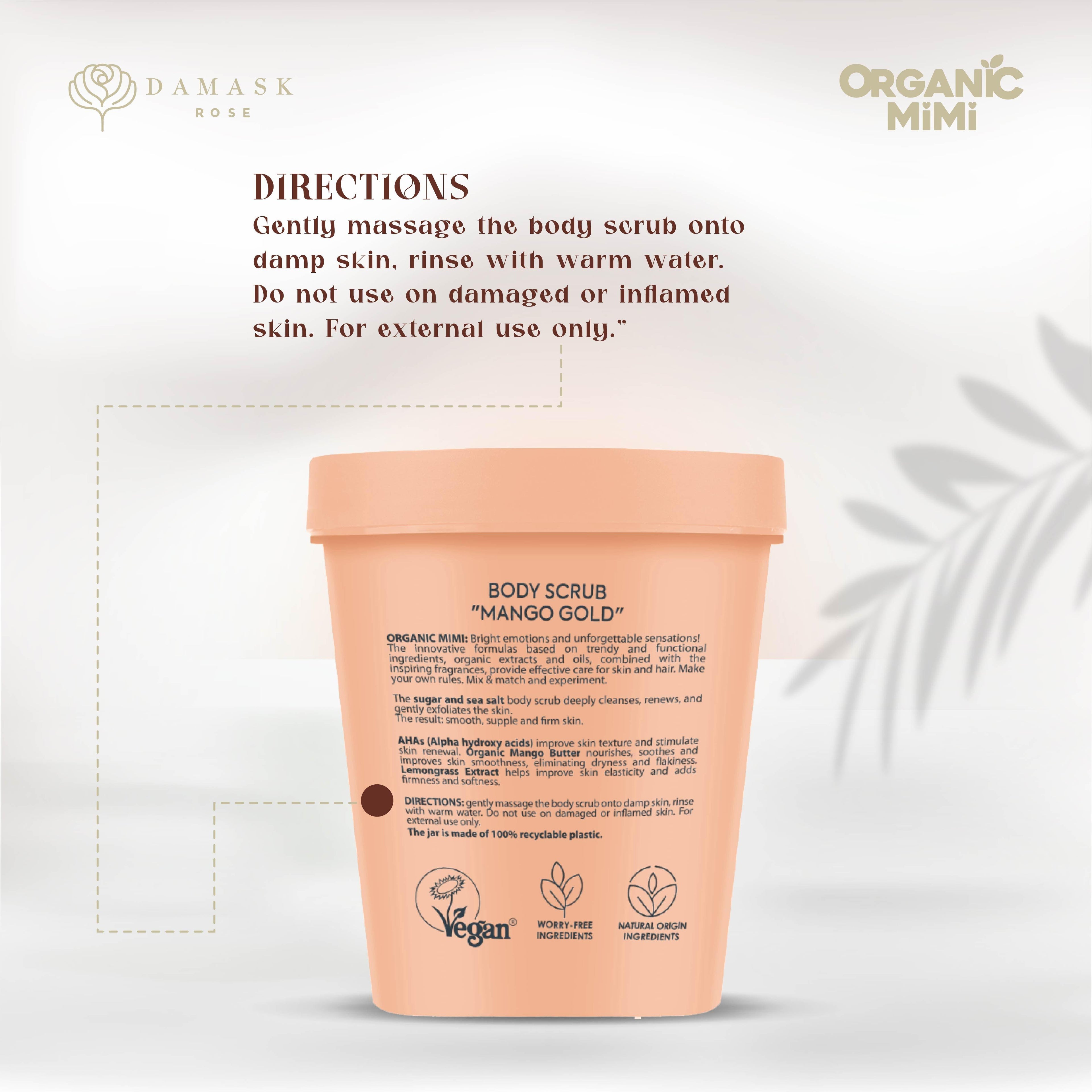 Organic Mimi Mango Gold Body Scrub, 250g
