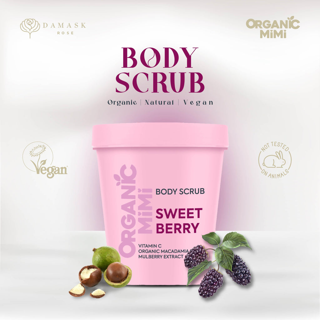 Organic Mimi Body Scrub – Sweet Berry, 250g