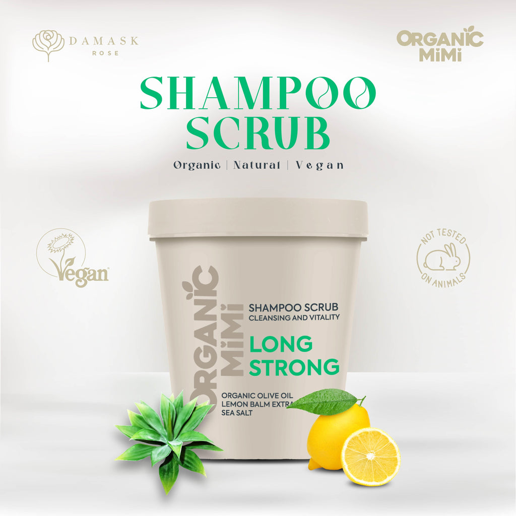 Organic Mimi Long Strong Cleansing & Vitality Shampoo Scrub, 310g