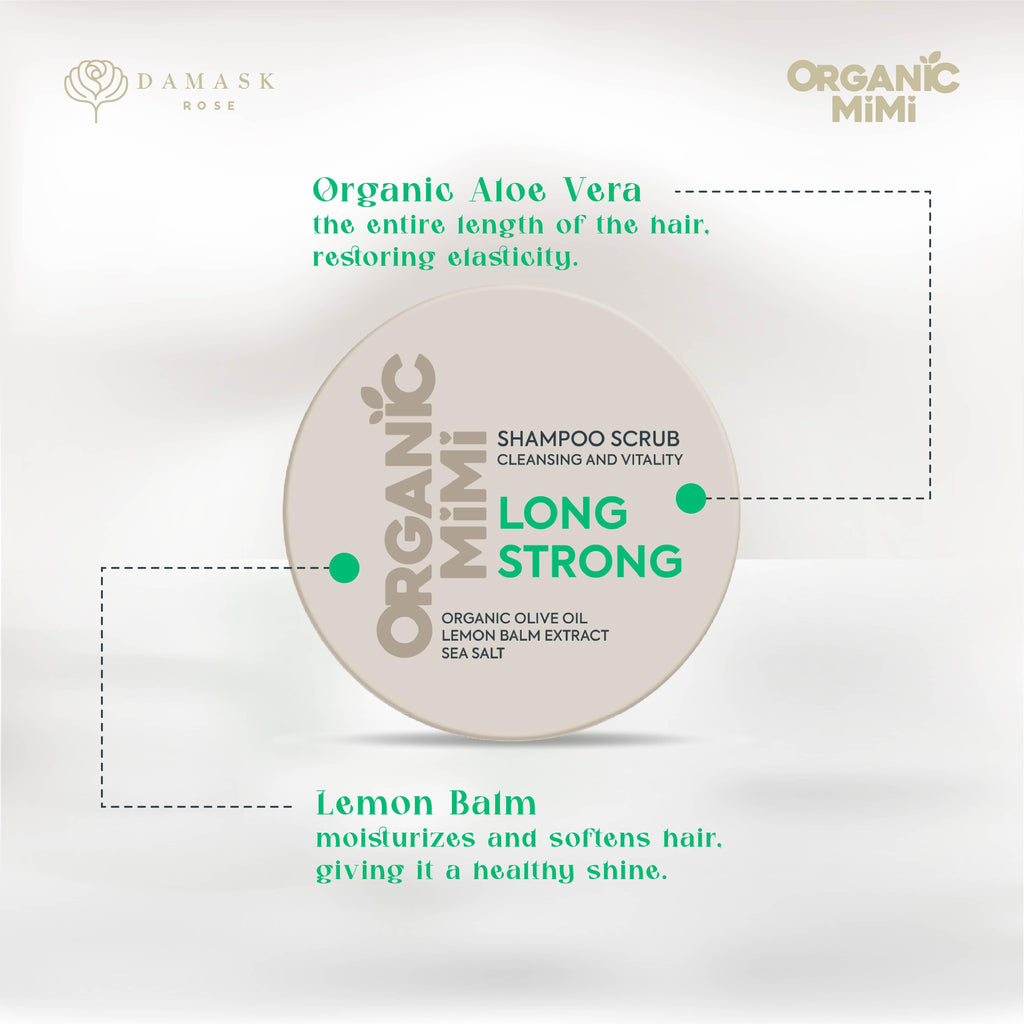 Organic Mimi Long Strong Cleansing & Vitality Shampoo Scrub, 310g
