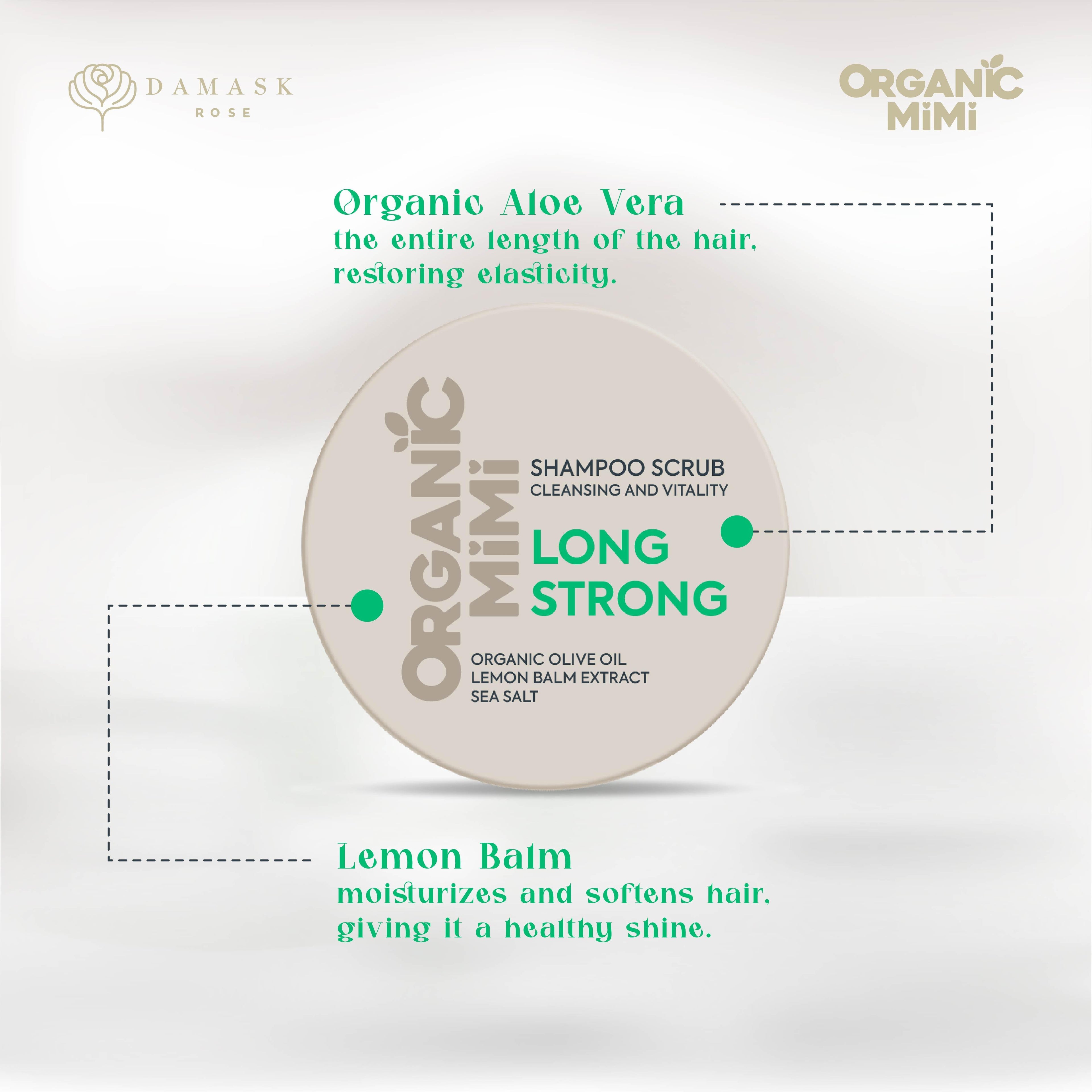 Organic Mimi Long Strong Cleansing & Vitality Shampoo Scrub, 310g