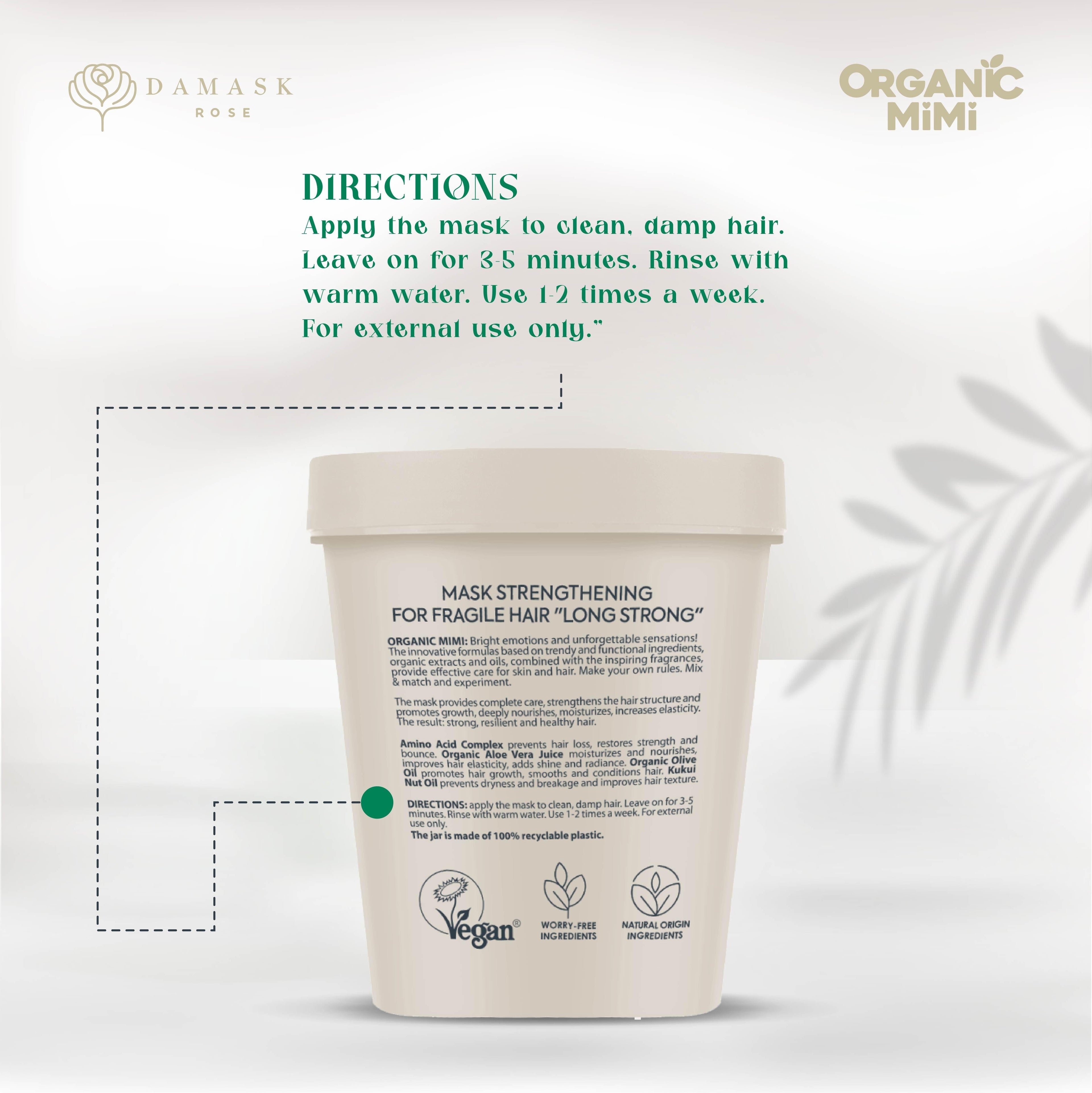 Organic Mimi Strengthening Hair Mask – Long Strong, 200ml