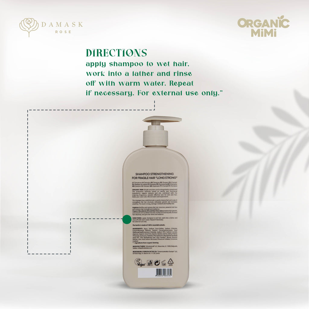Organic Mimi Long Strong Strengthening Shampoo, 400ml
