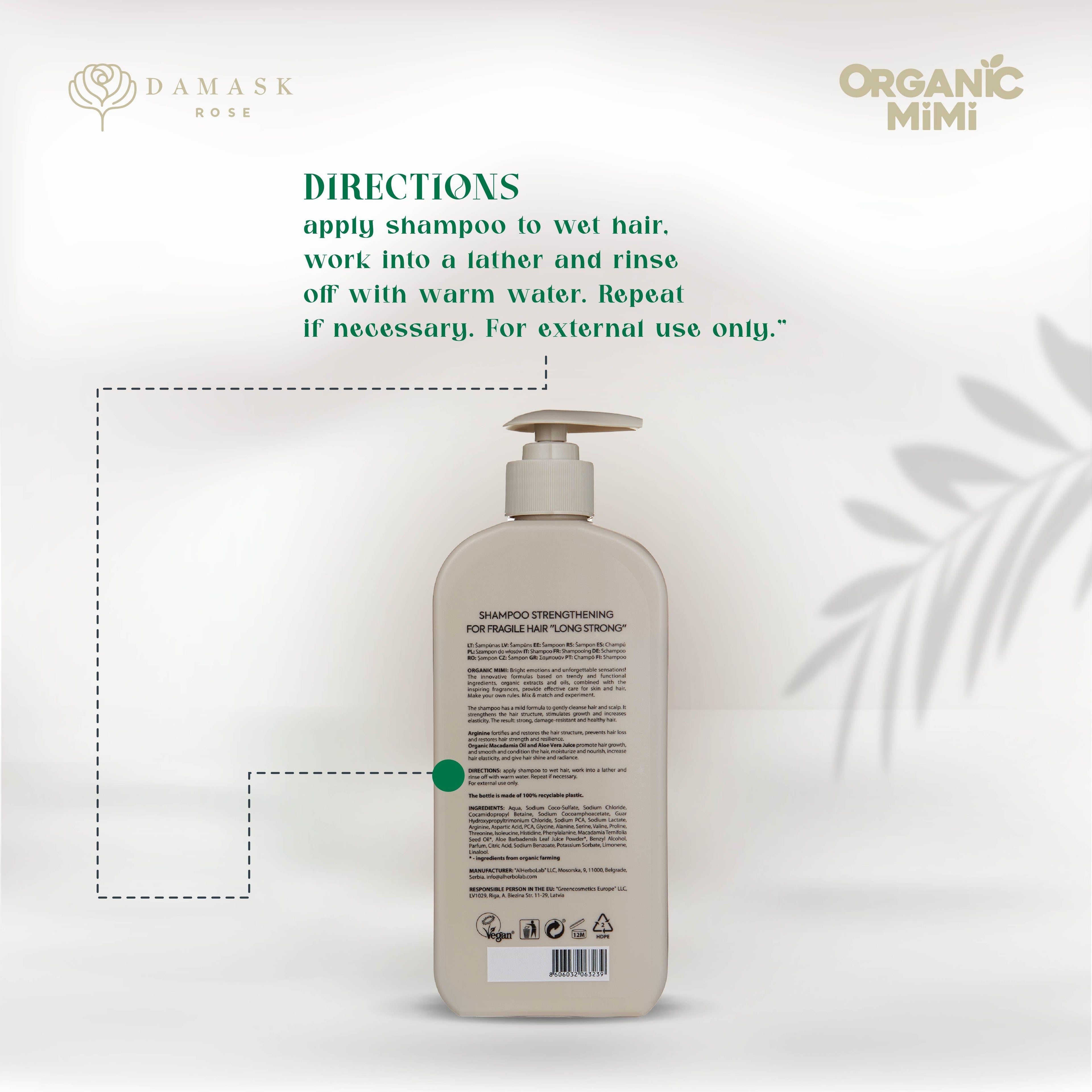 Organic Mimi Long Strong Strengthening Shampoo, 400ml