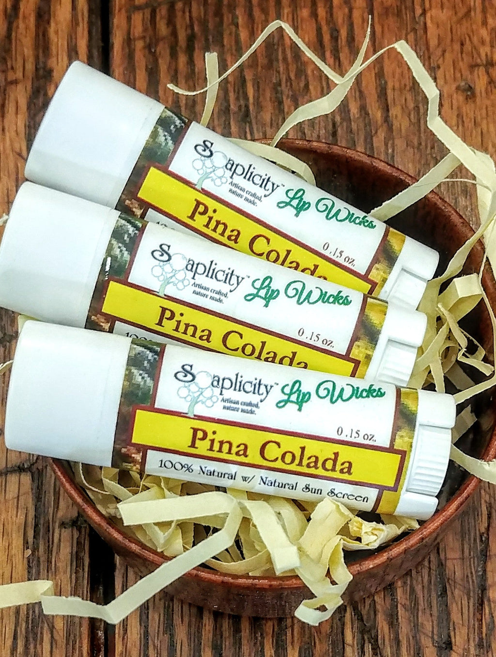 Pina Colada Lip Wick Lip Balm – Natural Tropical Moisturizing Lip Balm with SPF