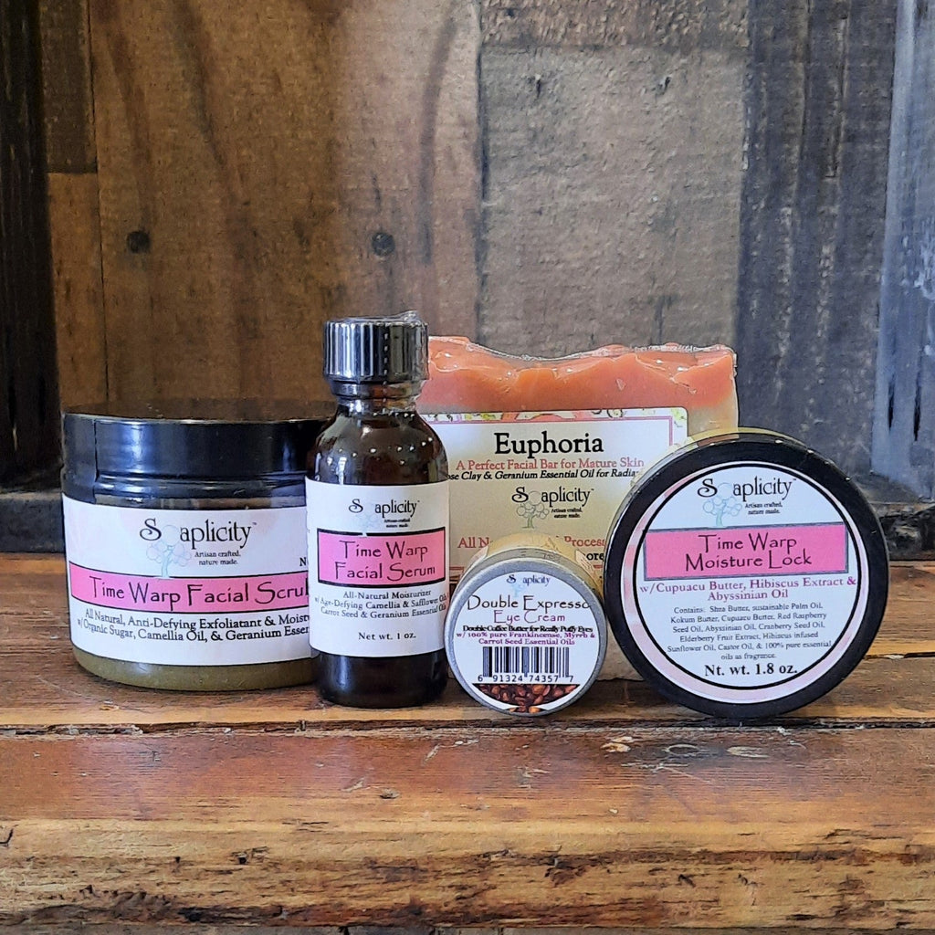 Time Warp Quint-Essential Skincare Set – Complete Anti-Aging Natural Skincare for Mature Skin