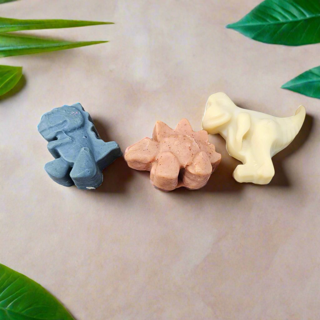 Dino Soap – All-Natural Unscented Bastille Soap 3-Pack for Kids