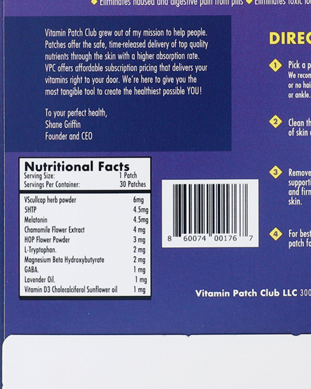 Sleep Patch – Melatonin, GABA & Botanical Sleep Support