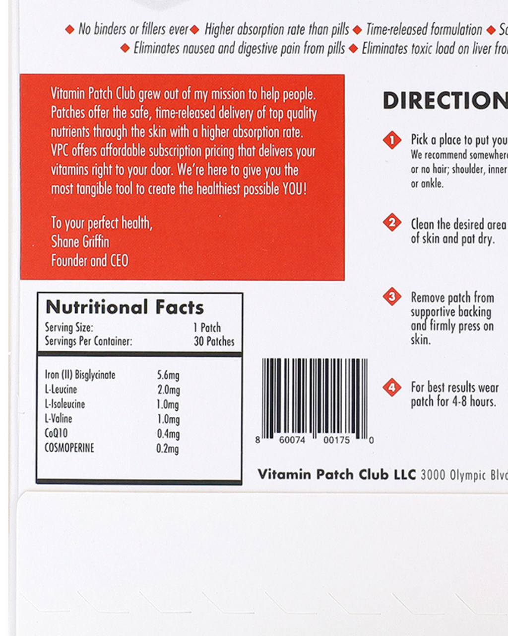 Strength Patch – Iron, Amino Acids & CoQ10 for Energy & Muscle Recovery