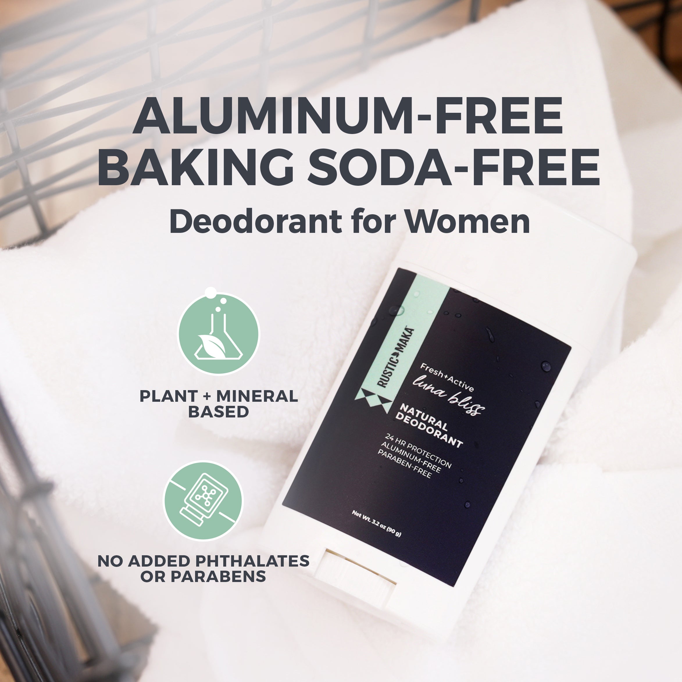 LUNA BLISS Natural Deodorant – Soft Floral & Moonlit Musk | Rustic MAKA LLC