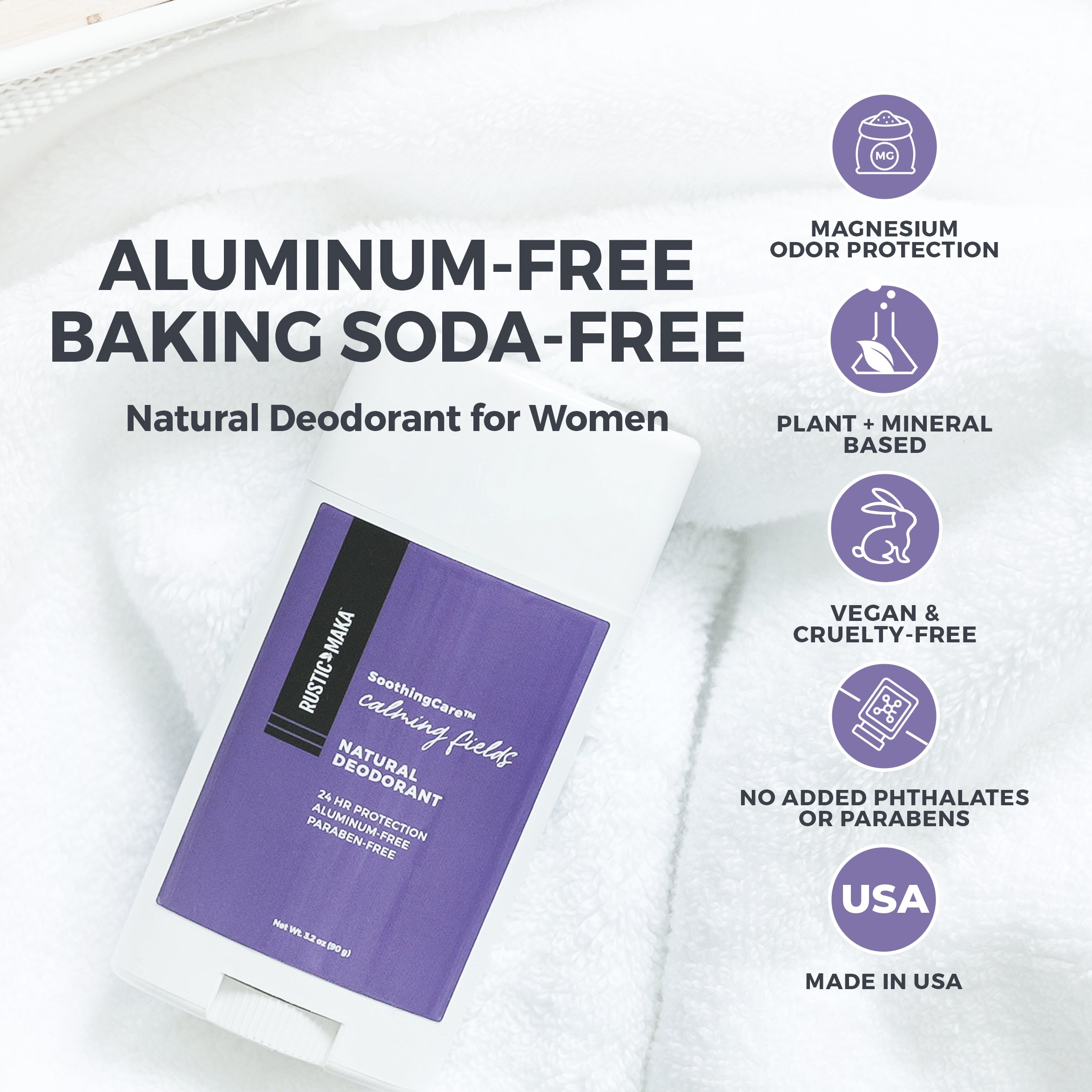 CALMING FIELDS Natural Deodorant – Lavender & Chamomile | Rustic MAKA LLC