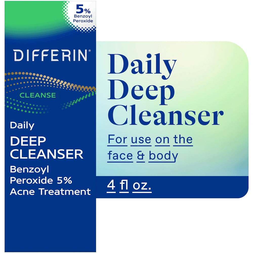 Differin Daily Deep Cleanser Acne Face Wash With 5% Benzoyl Peroxide