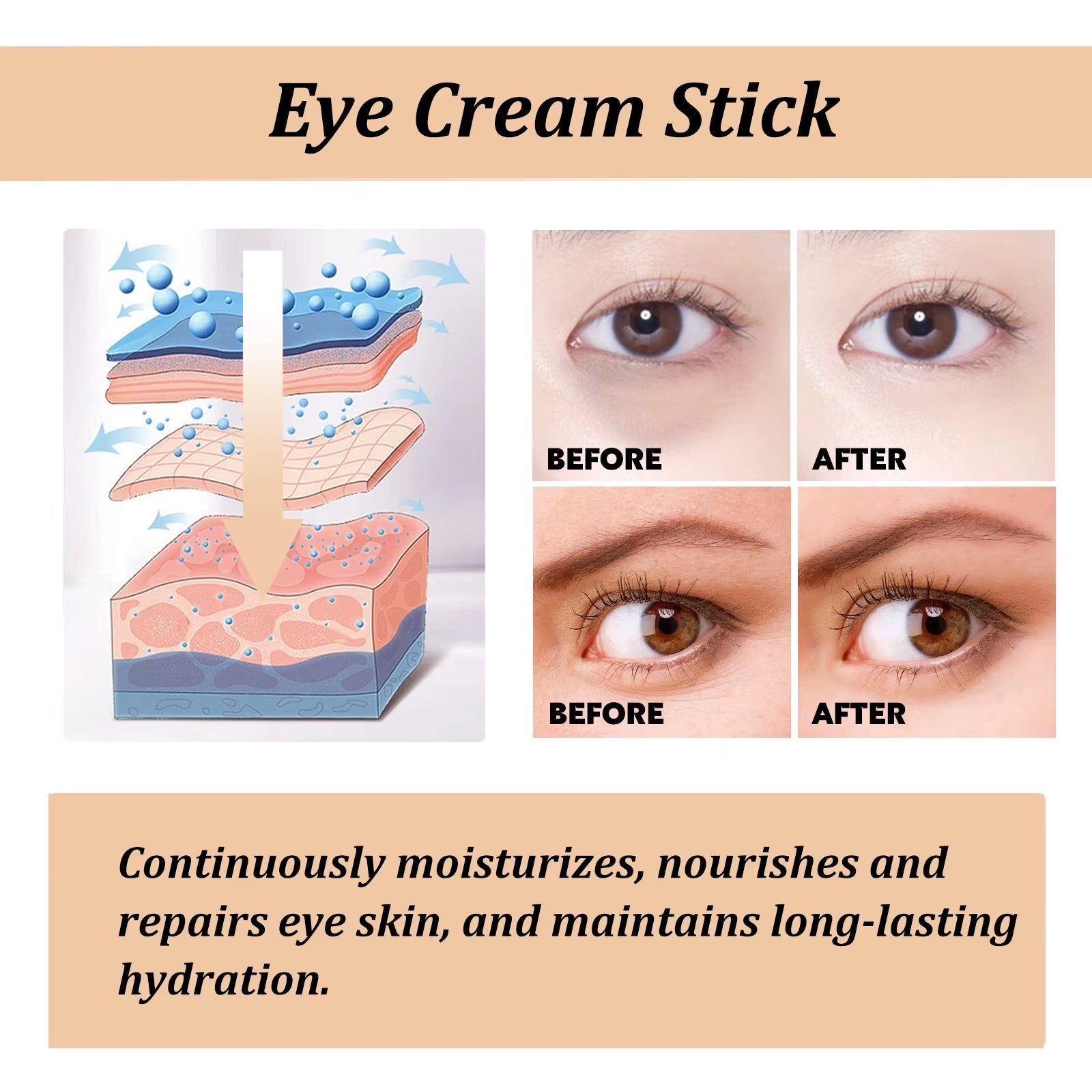 Snail Collagen Eye Cream Stick – Korean Firming & Brightening Eye Treatment
