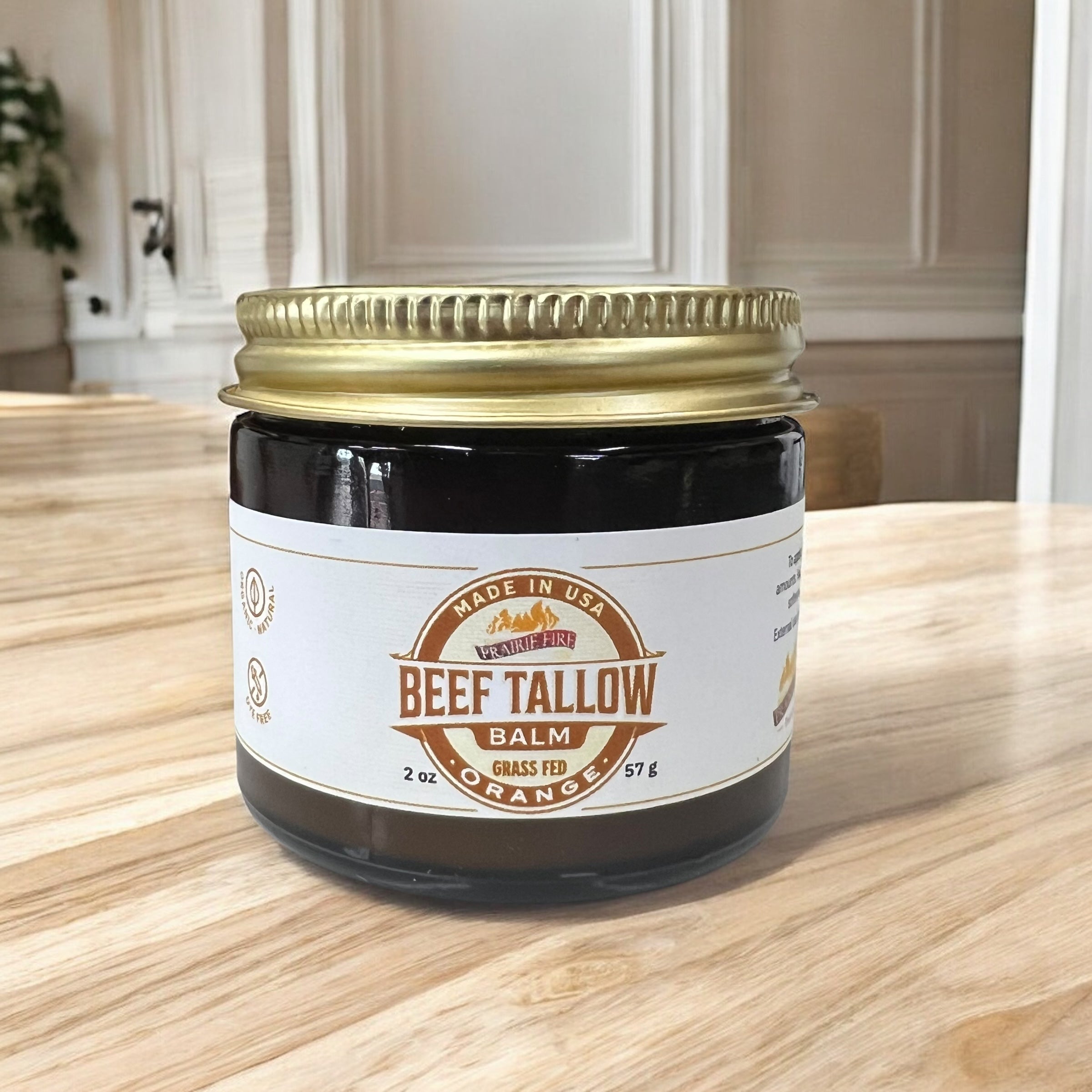 Grass-Fed Beef Tallow Balm 2oz - Organic Kansas Farm-Made Moisturizer