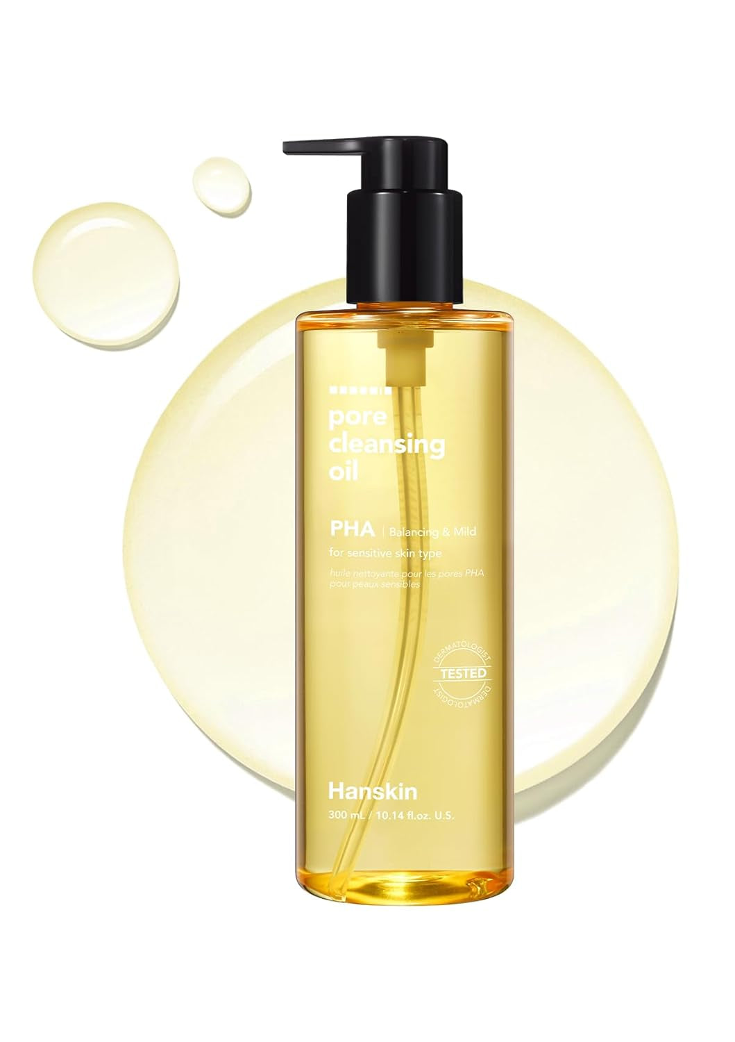 Hanskin Pore Cleansing Oil – PHA Makeup & Blackhead Remover for Sensitive Skin 10.14 oz