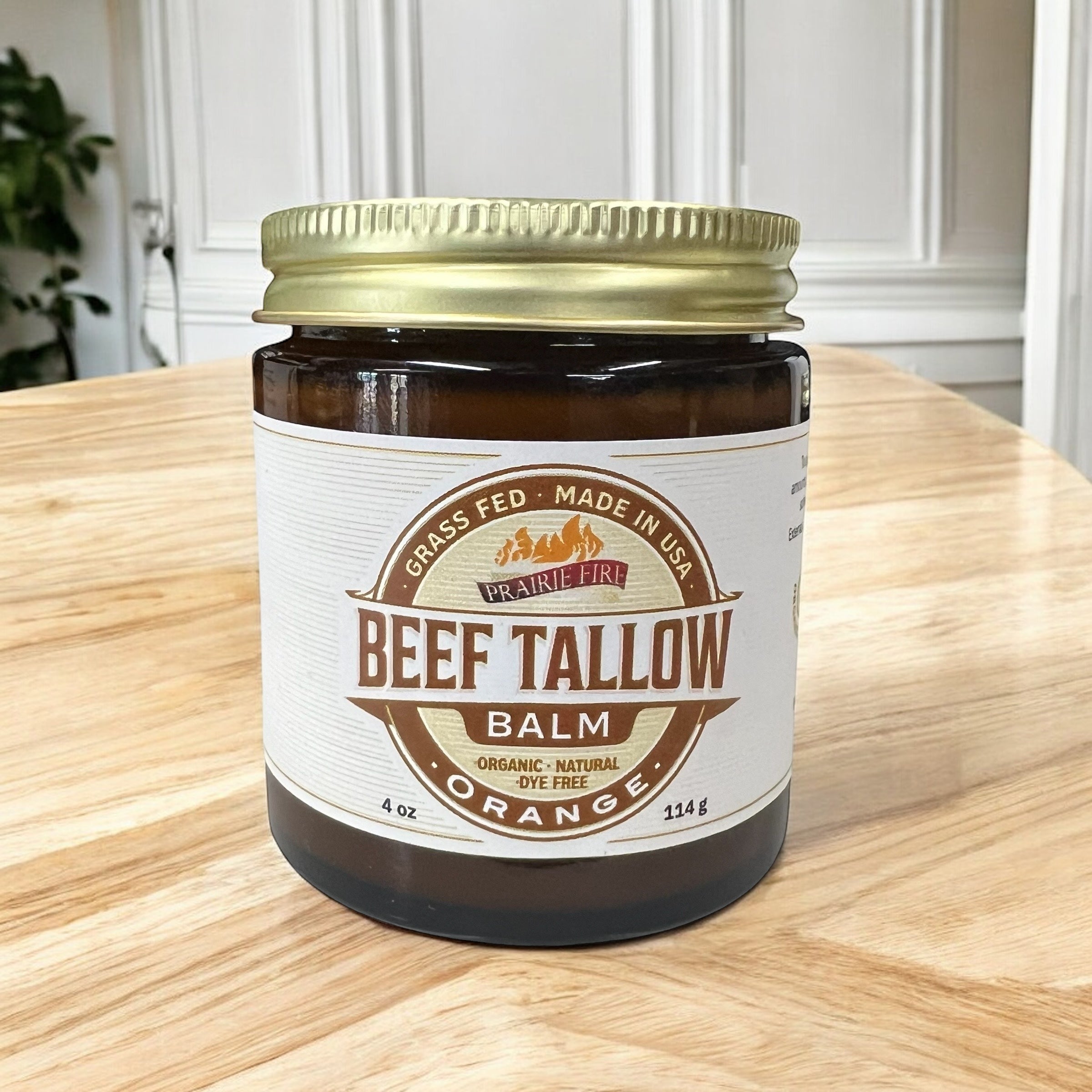 Grass Fed Beef Tallow Balm 4oz - USA Made Organic